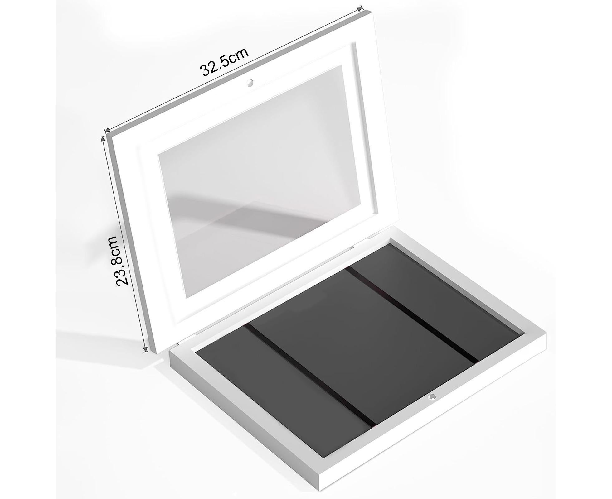 Flip Photo Frame Front Opening Picture Display Artwork Easy to Use Versatile Design Picture Display Stands - White