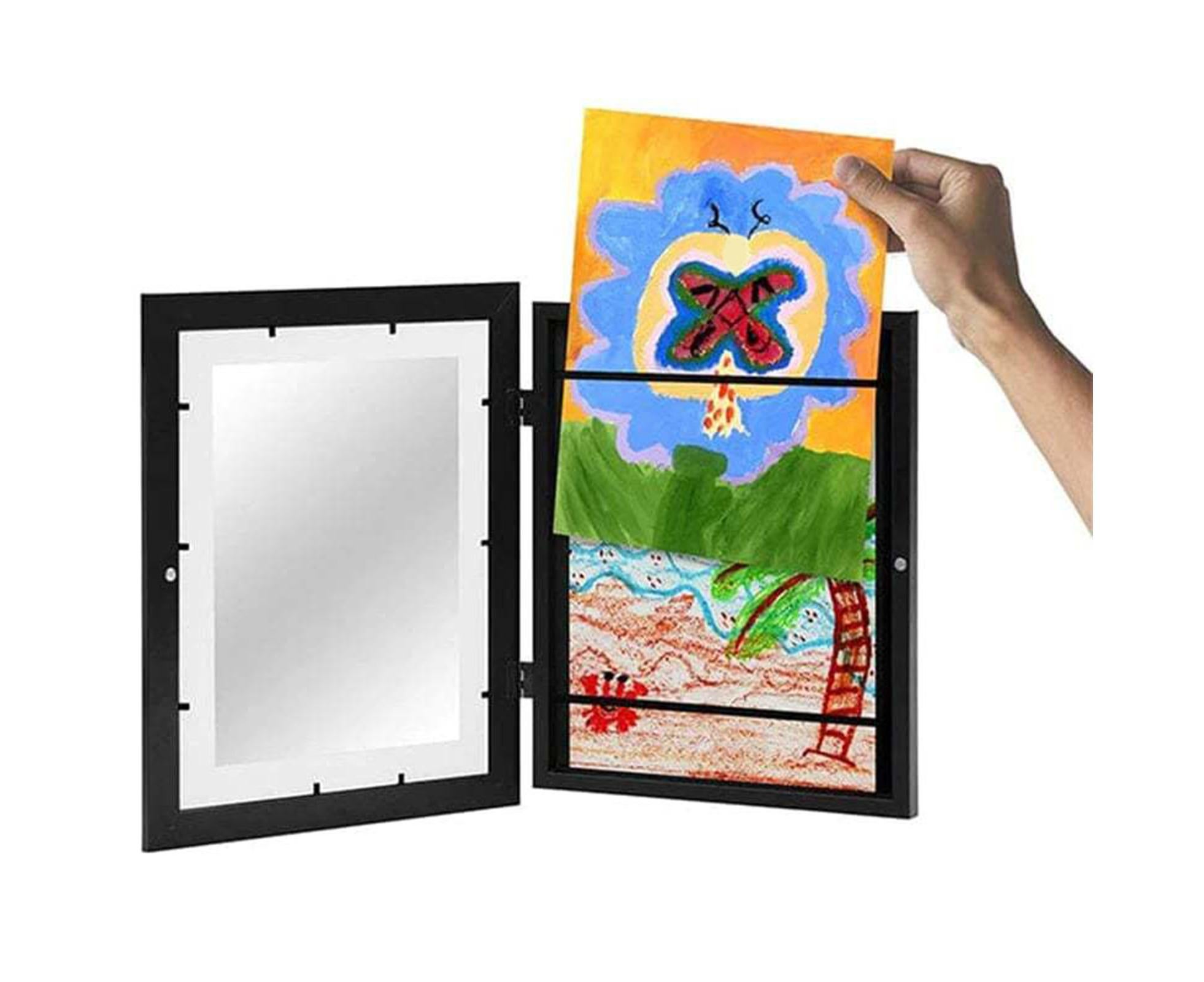 Flip Photo Frame Front Opening Picture Display Artwork Easy to Use Versatile Design Picture Display Stands - Black