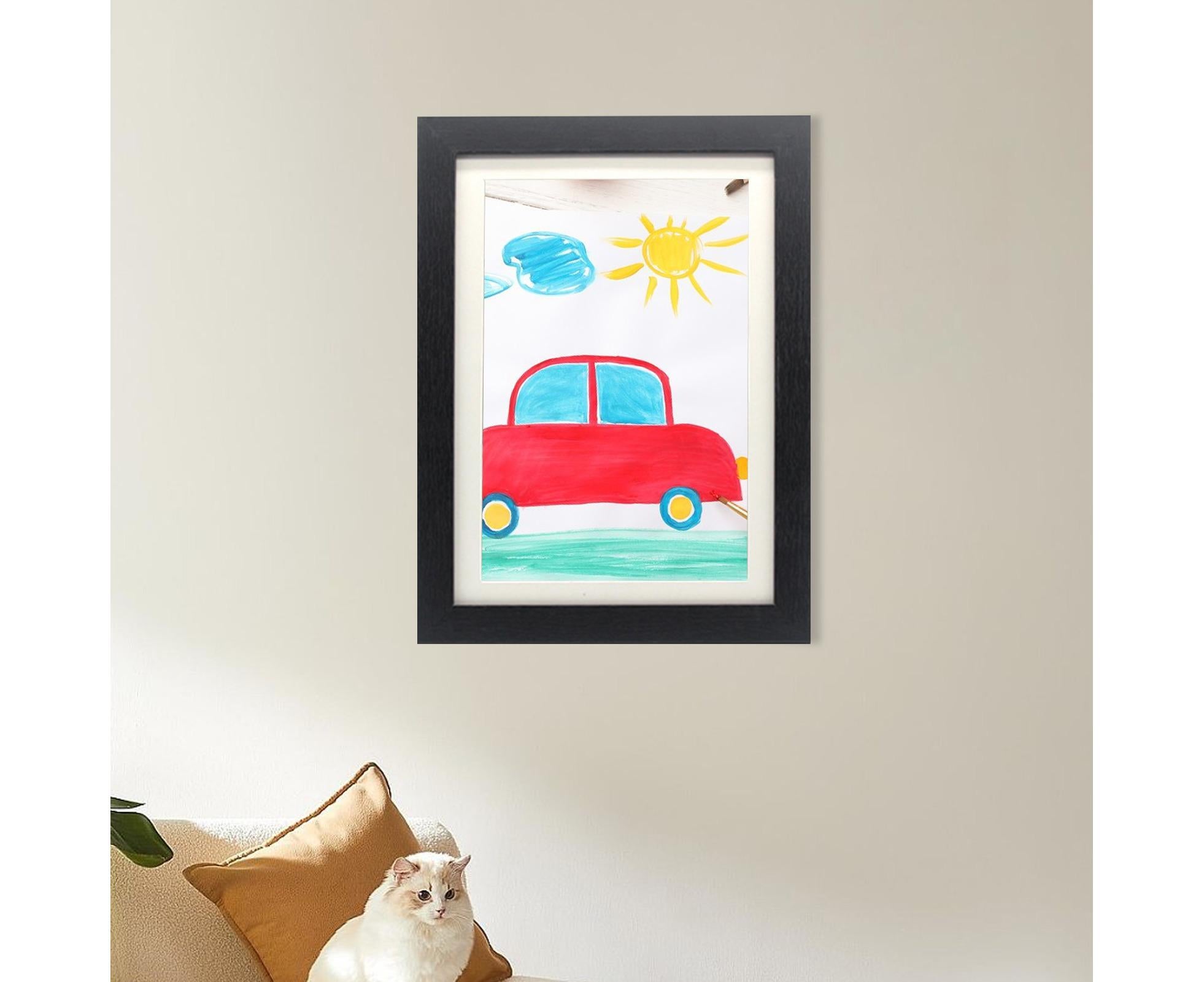 Flip Photo Frame Front Opening Picture Display Artwork Easy to Use Versatile Design Picture Display Stands - Black
