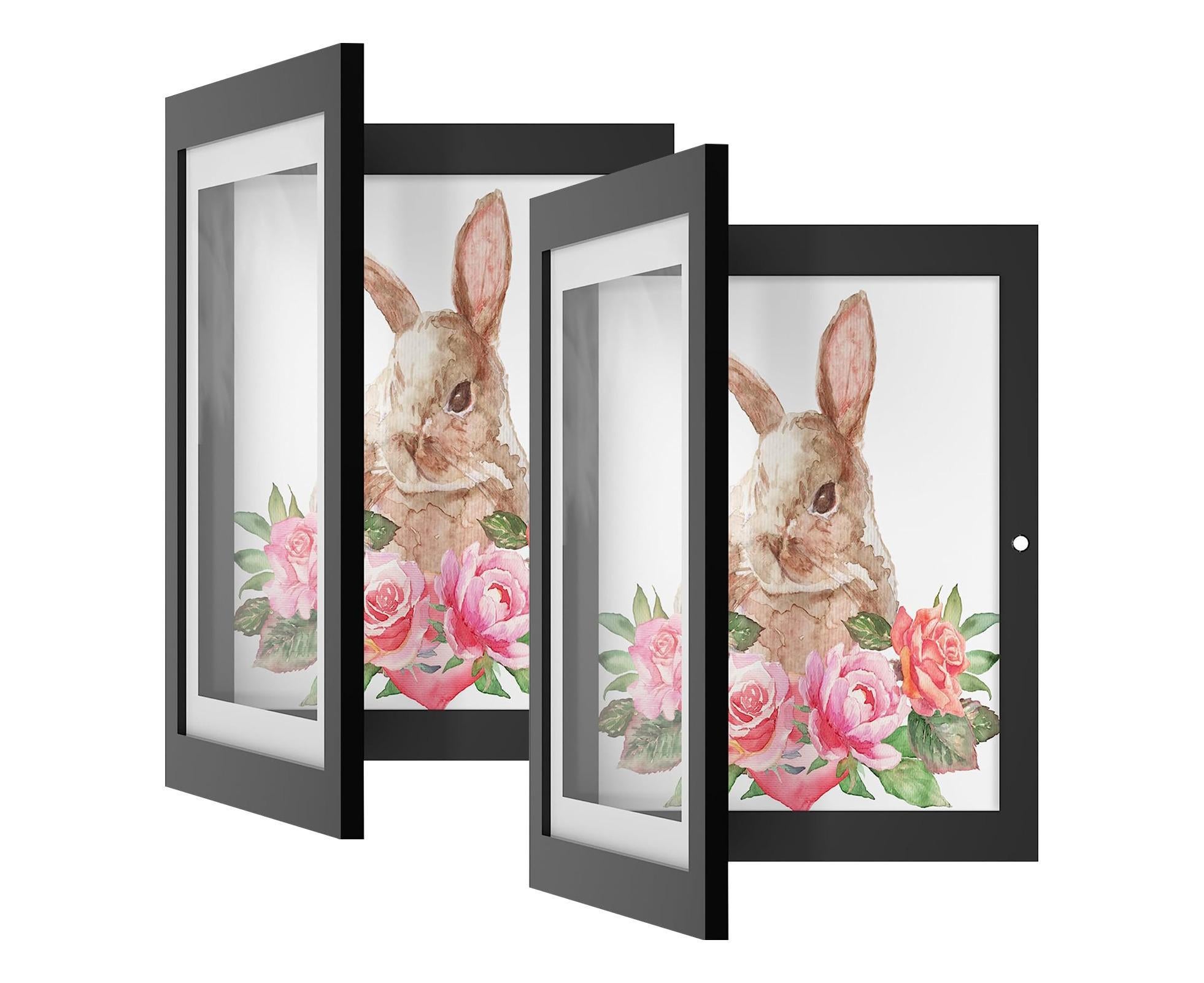 Flip Photo Frame Front Opening Picture Display Artwork Easy to Use Versatile Design Picture Display Stands - Black