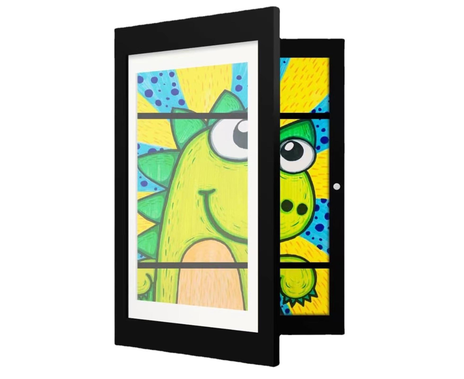 Flip Photo Frame Front Opening Picture Display Artwork Easy to Use Versatile Design Picture Display Stands - Black