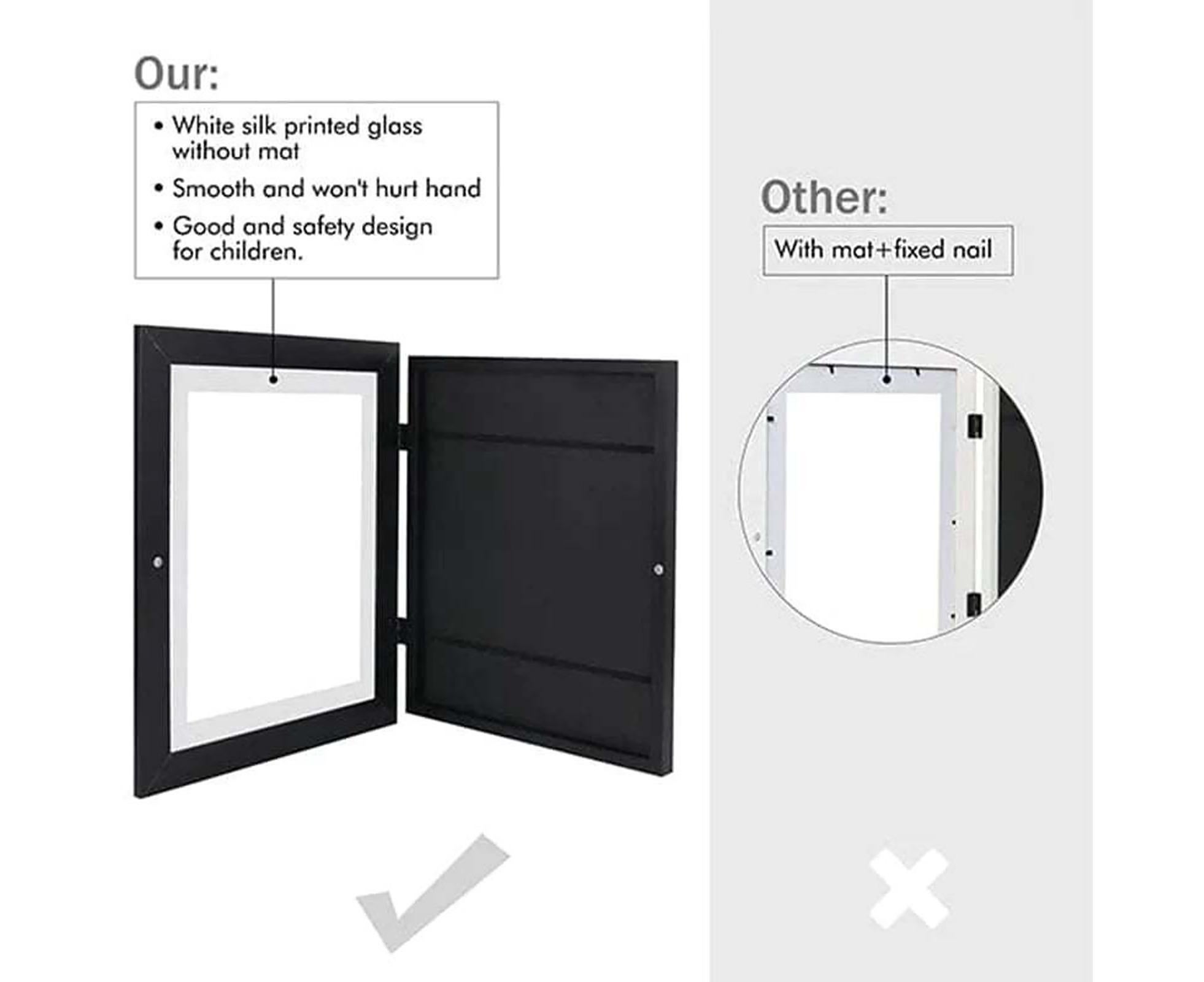 Flip Photo Frame Front Opening Picture Display Artwork Easy to Use Versatile Design Picture Display Stands - Black