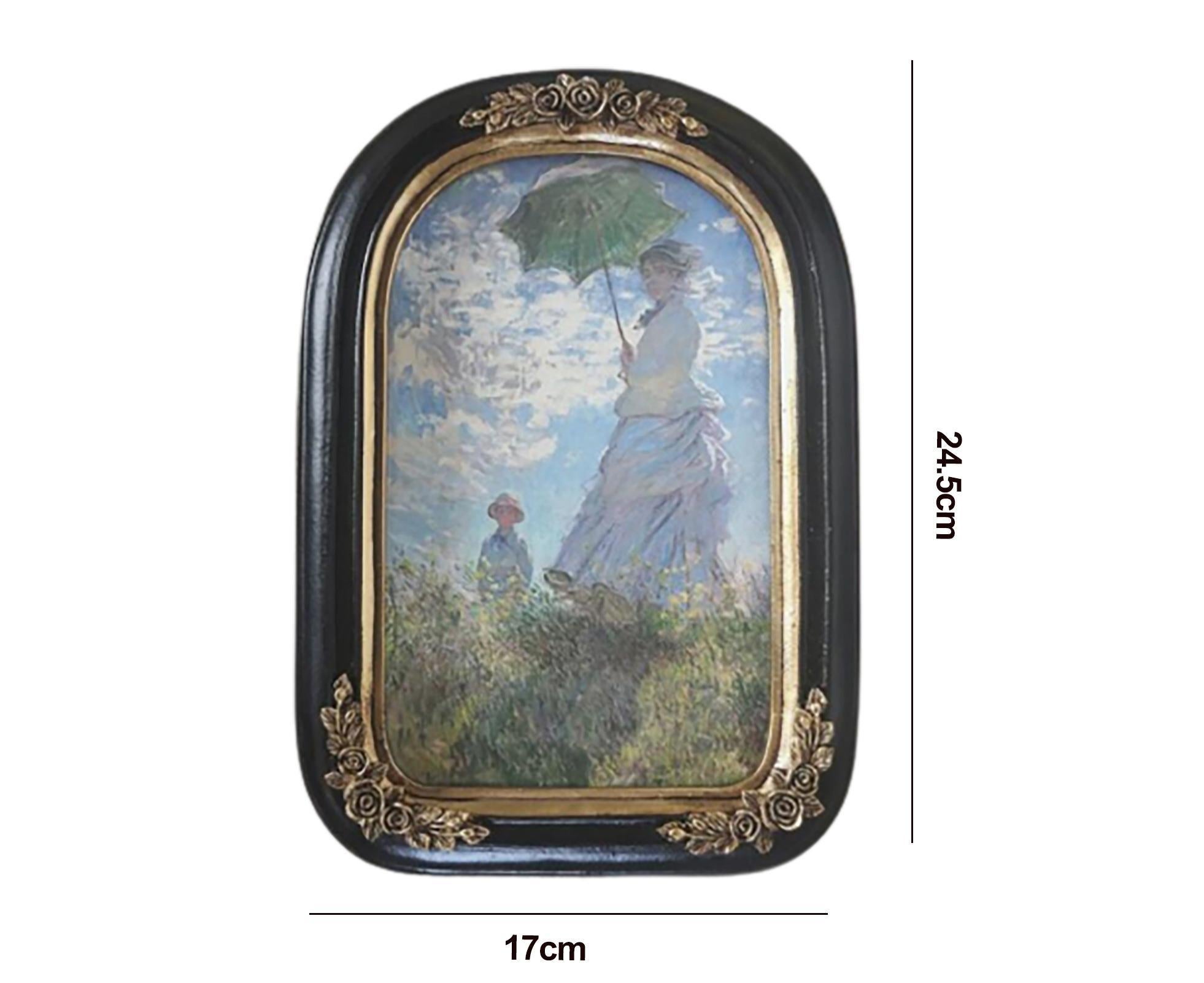 French Vintage Picture Frame Carving Flower Elegant Victorian Resin High Clarity Glass Wall Hanging Art Painting Photo Display Frame Home Decoration - Green