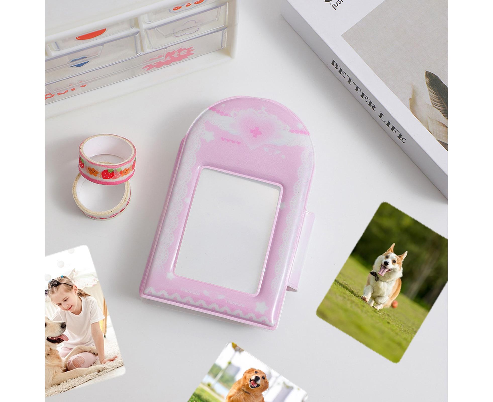 Photo Album Large Capacity Waterproof Insert Type PVC 3 Inch 40 Pages Picture Album Card Storage Binder Friends Gift - Pink