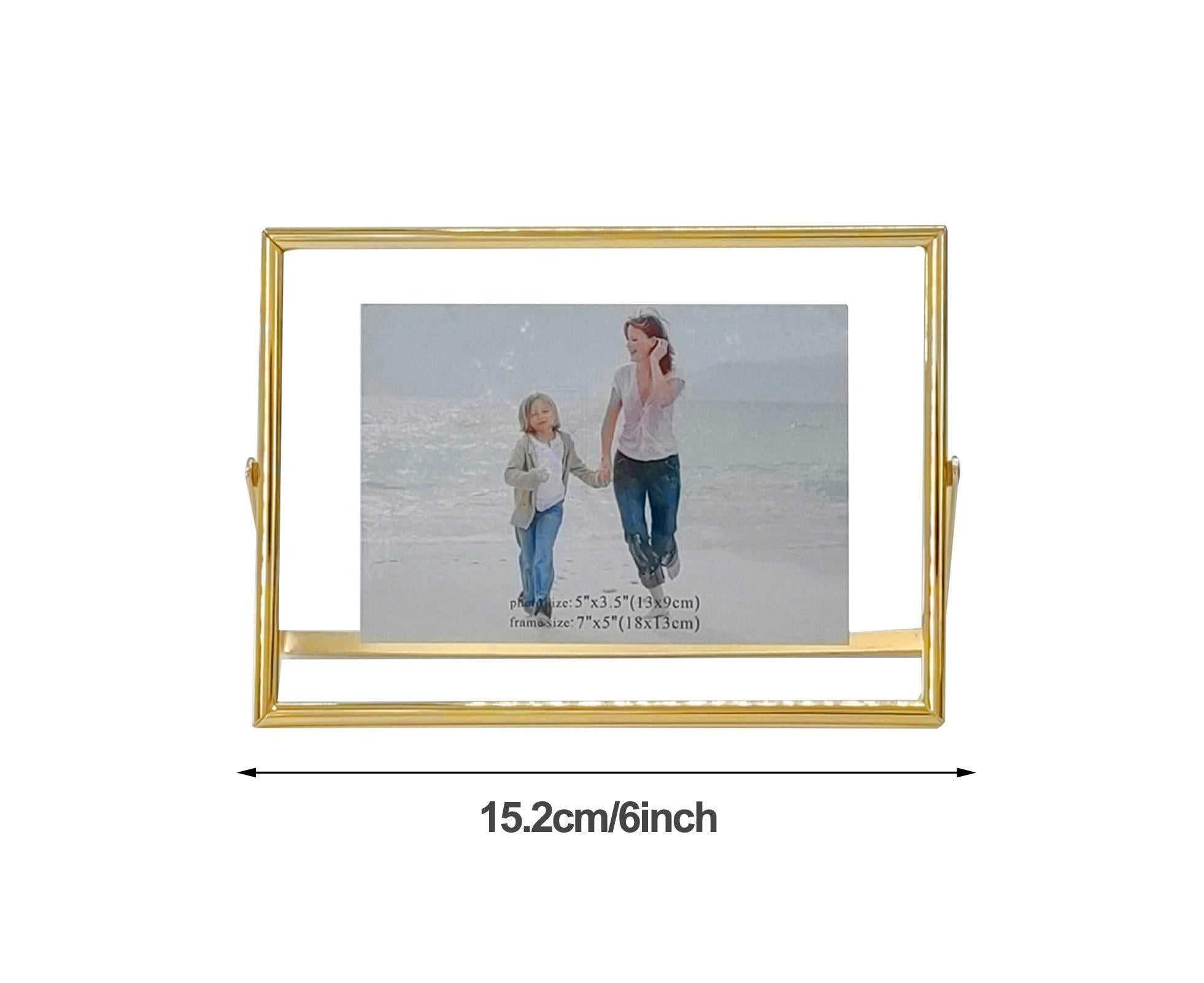 Photo Frame Adjustable Durable Metal Frame Photo Holder Elegant Stylish Picture Frame for Home Decoration - Golden