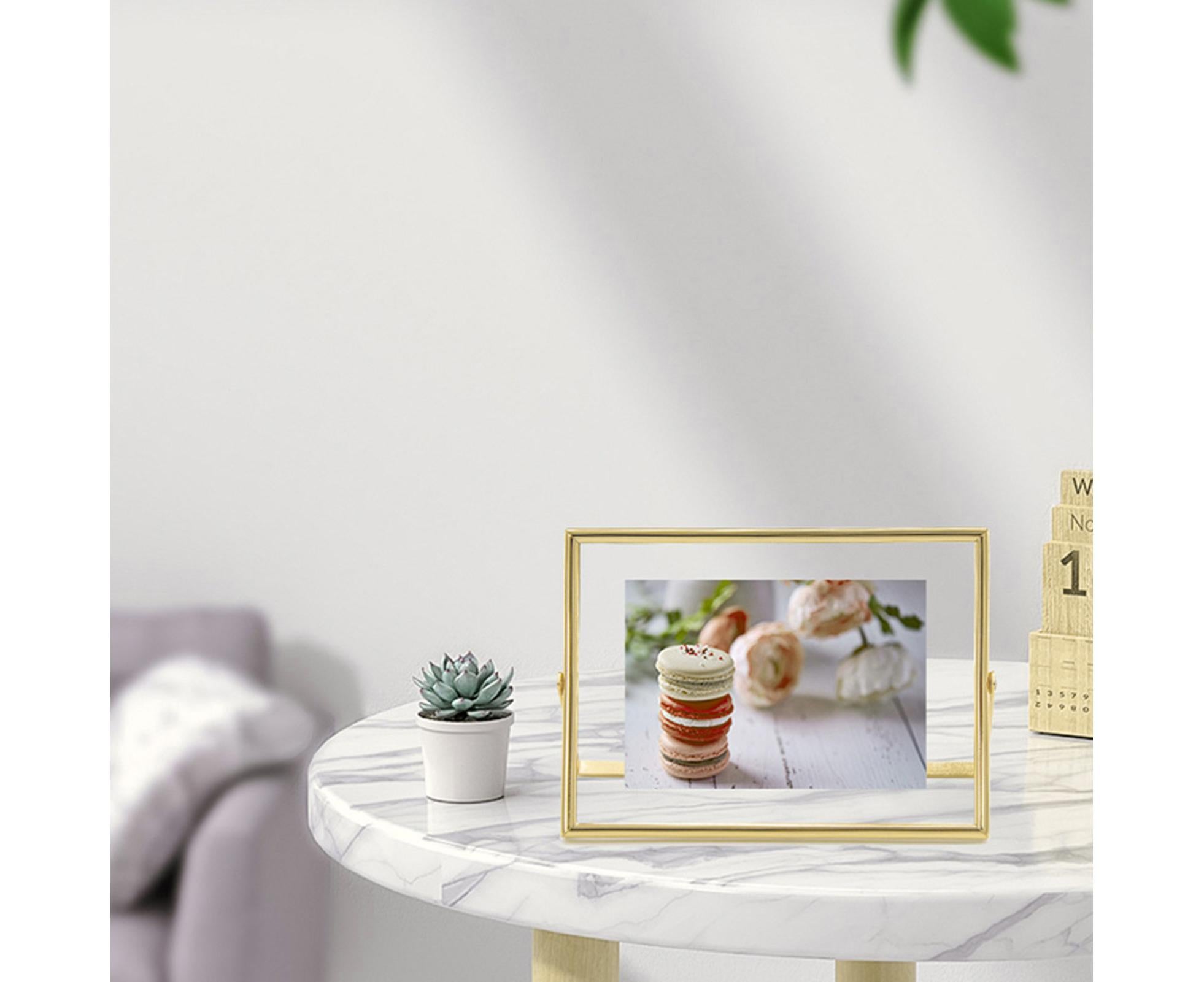 Photo Frame Adjustable Durable Metal Frame Photo Holder Elegant Stylish Picture Frame for Home Decoration - Golden