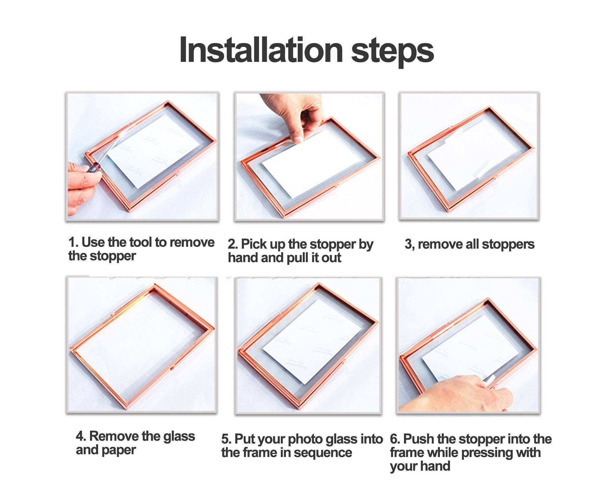 Photo Frame Adjustable Durable Metal Frame Photo Holder Elegant Stylish Picture Frame for Home Decoration - Golden