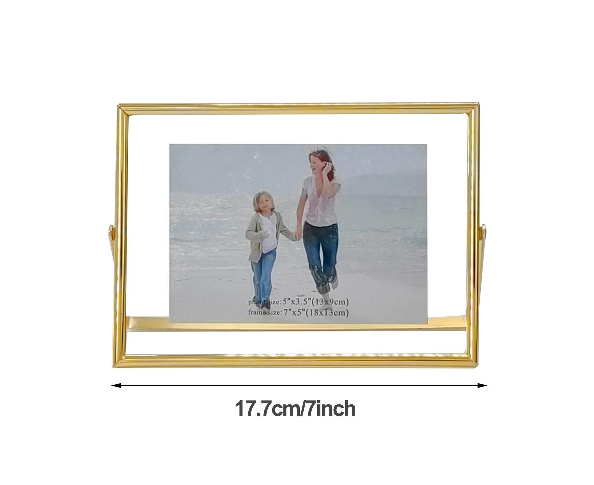 Photo Frame Adjustable Durable Metal Frame Photo Holder Elegant Stylish Picture Frame for Home Decoration - Golden