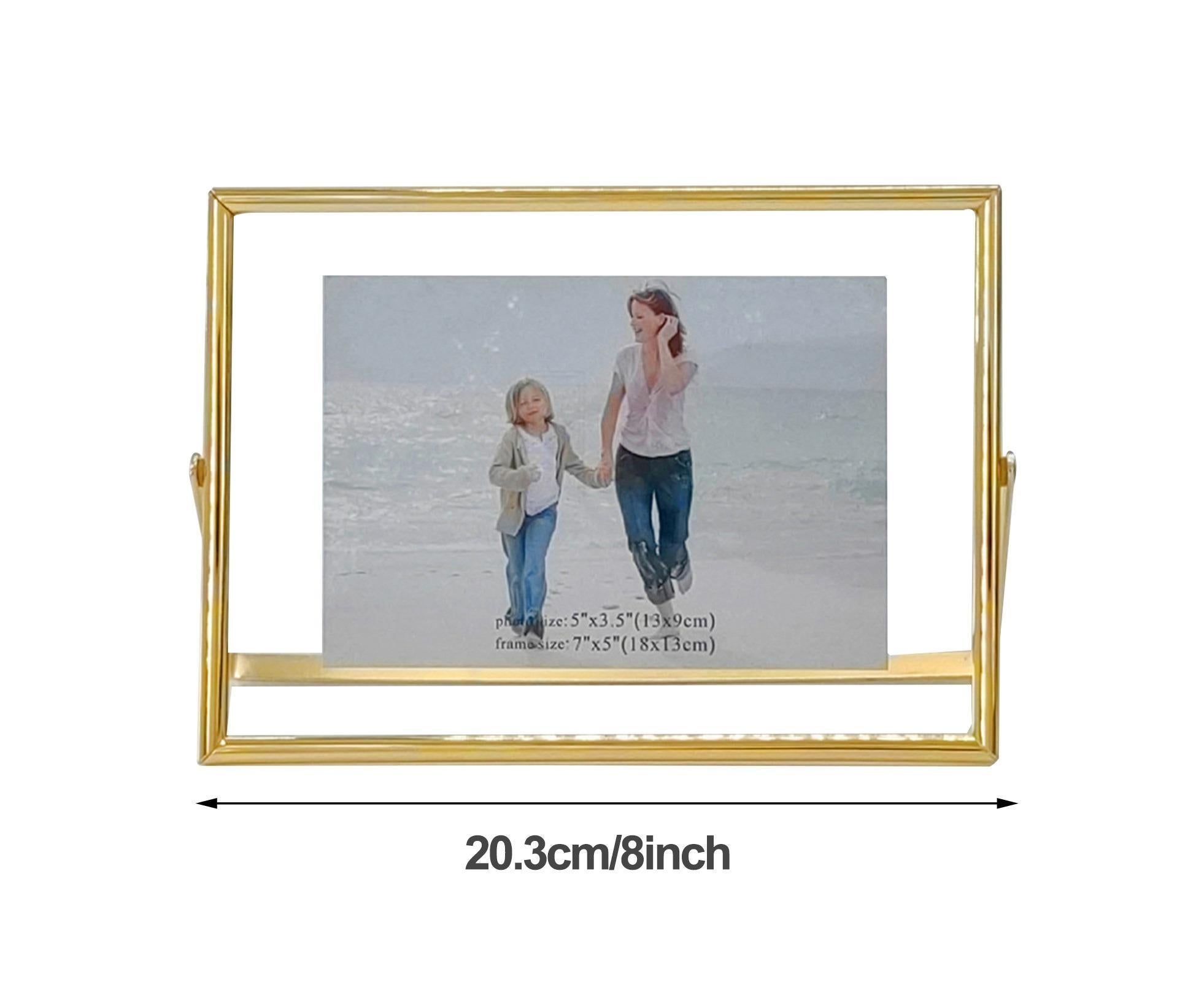 Photo Frame Adjustable Durable Metal Frame Photo Holder Elegant Stylish Picture Frame for Home Decoration - Golden