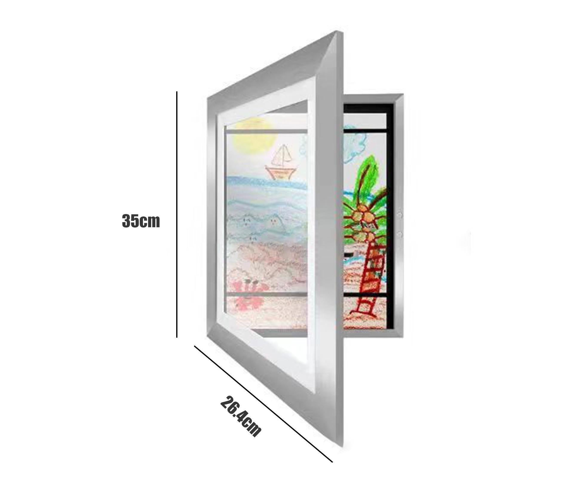 Picture Frame Front-Opening Shatter Resistant Decorative Changeable Not Easily Deformed Display Photo Easy to Use babies Artwork Picture Frame Home Decor - Silver