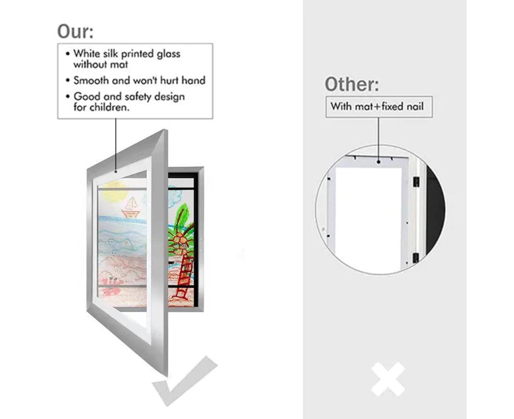 Picture Frame Front-Opening Shatter Resistant Decorative Changeable Not Easily Deformed Display Photo Easy to Use babies Artwork Picture Frame Home Decor - Silver