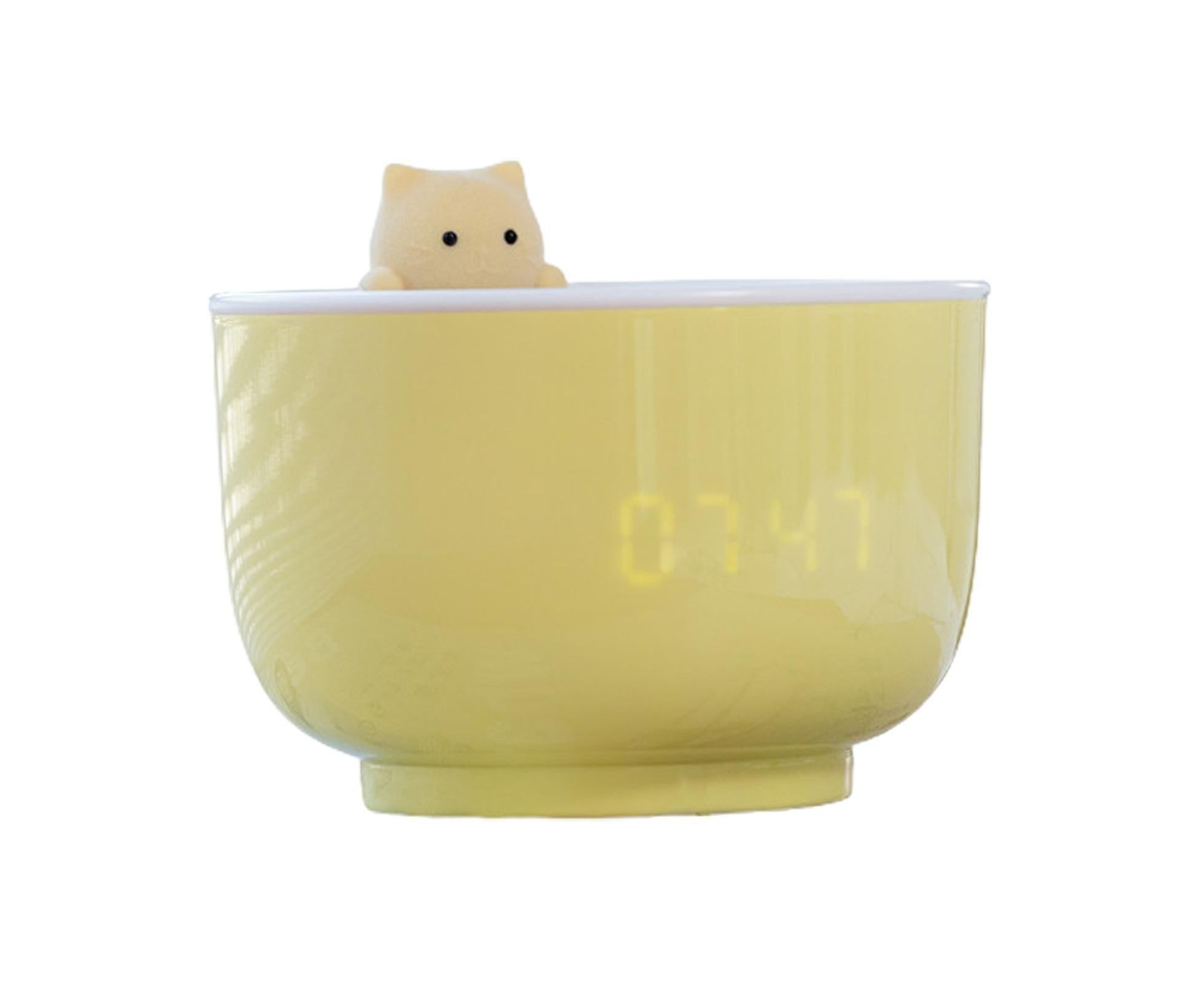 Alarm Clocks USB Powered Cats Teacup ABS LED Night Light Digital Clock for Desk - Yellow Alarm Clocks USB Powered Cats Teacup ABS LED Night Light Digital Clock for Desk - Yellow