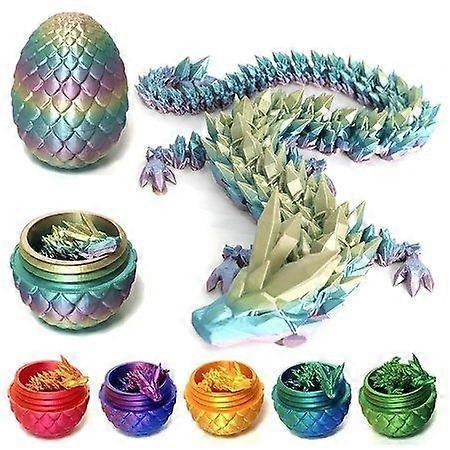 Easter Dragon Egg 3D Printed Dragon Egg Articulated Dragon Crystal Dragon