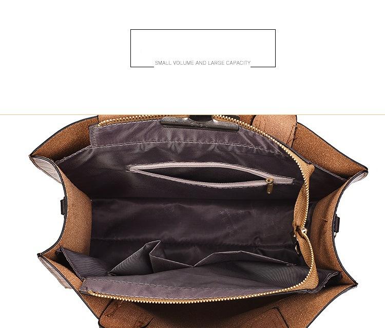 Leather Tote Bags 3-Piece Set Women%27s Tote + Shoulder Strap + Coin Purse