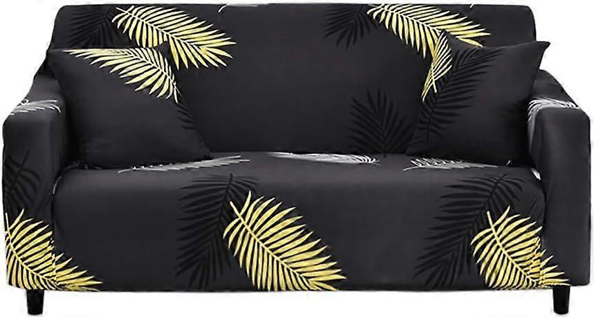 3 Seater Stretch Sofa Cover with Armrests Gold Leaf Print Design 185-230cm 3 Seater Stretch Sofa Cover with Armrests Gold Leaf Print Design 185-230cm