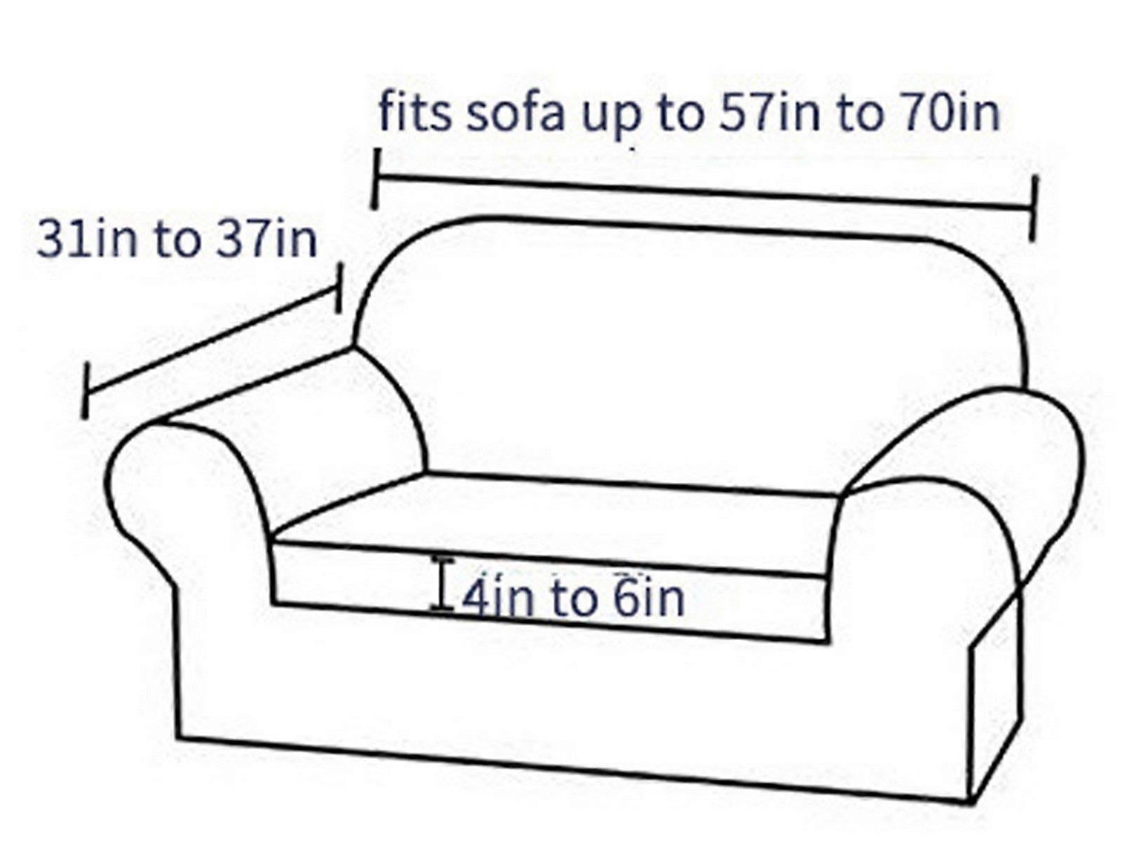 Stretch Sofa Cover for 2 Seats - Grey Slipcover