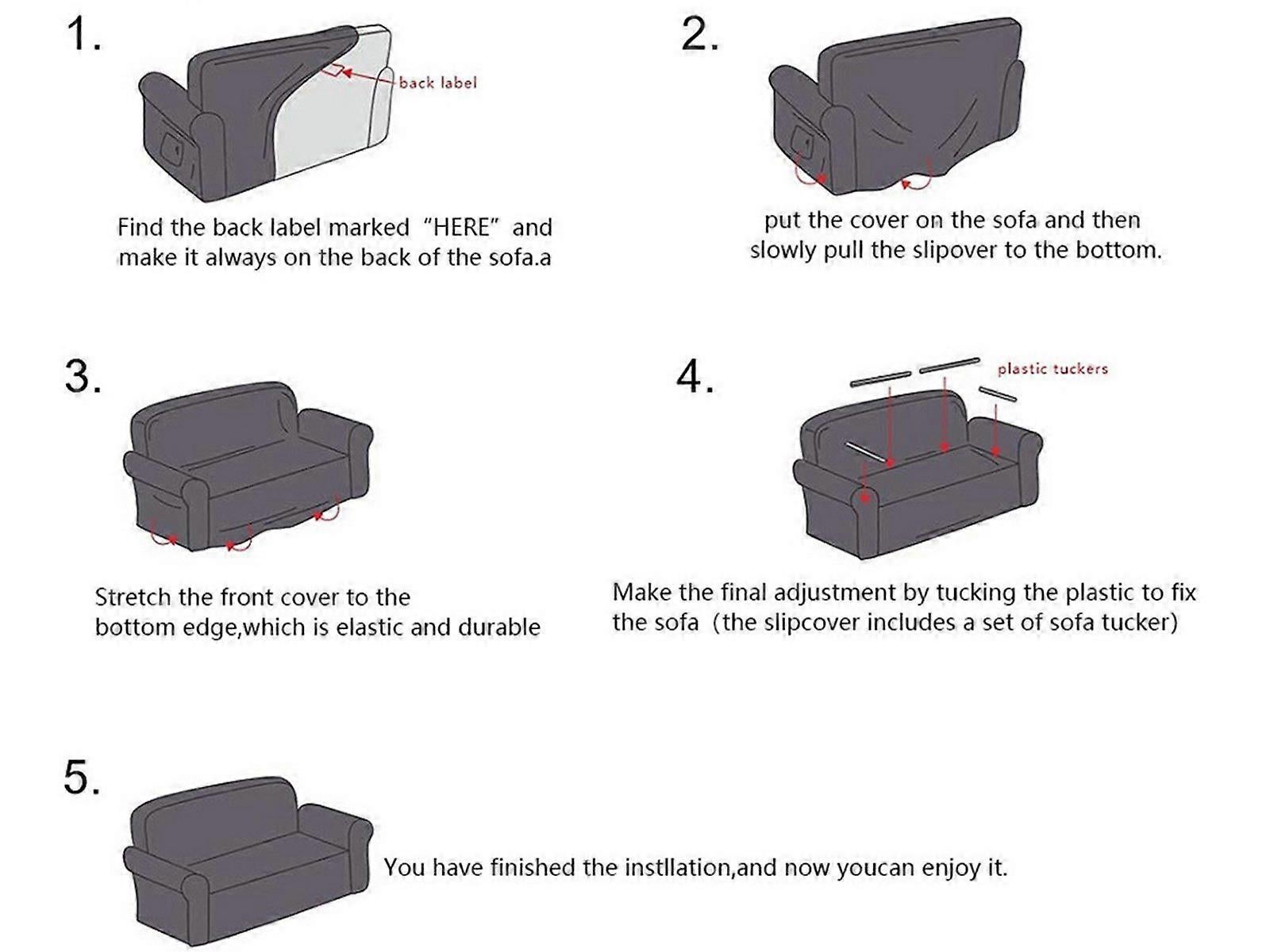 Stretch Sofa Cover for 3 Seats - Coffee Slipcover