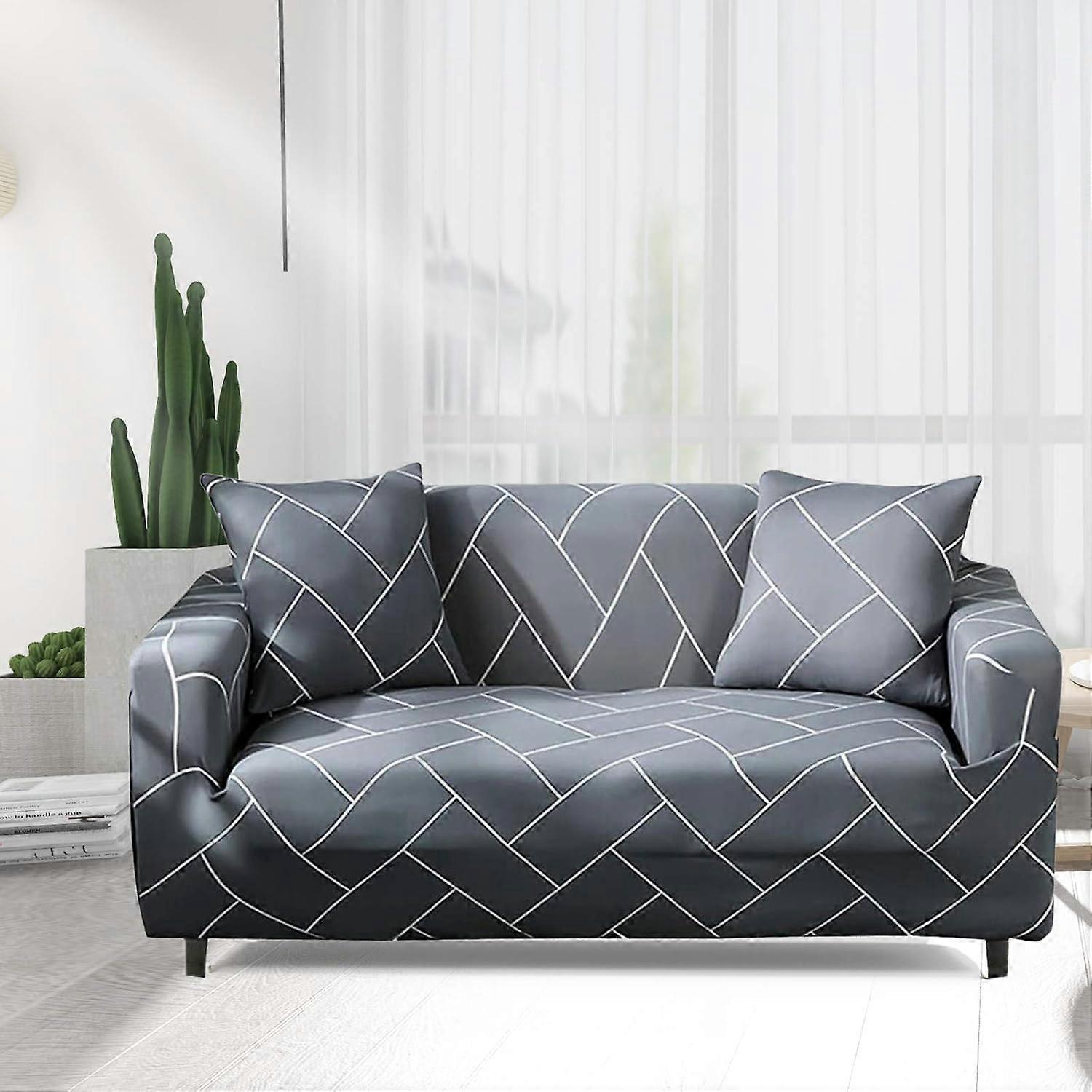 Stretch Sofa Cover 2 Seater with Armrests 110-160cm