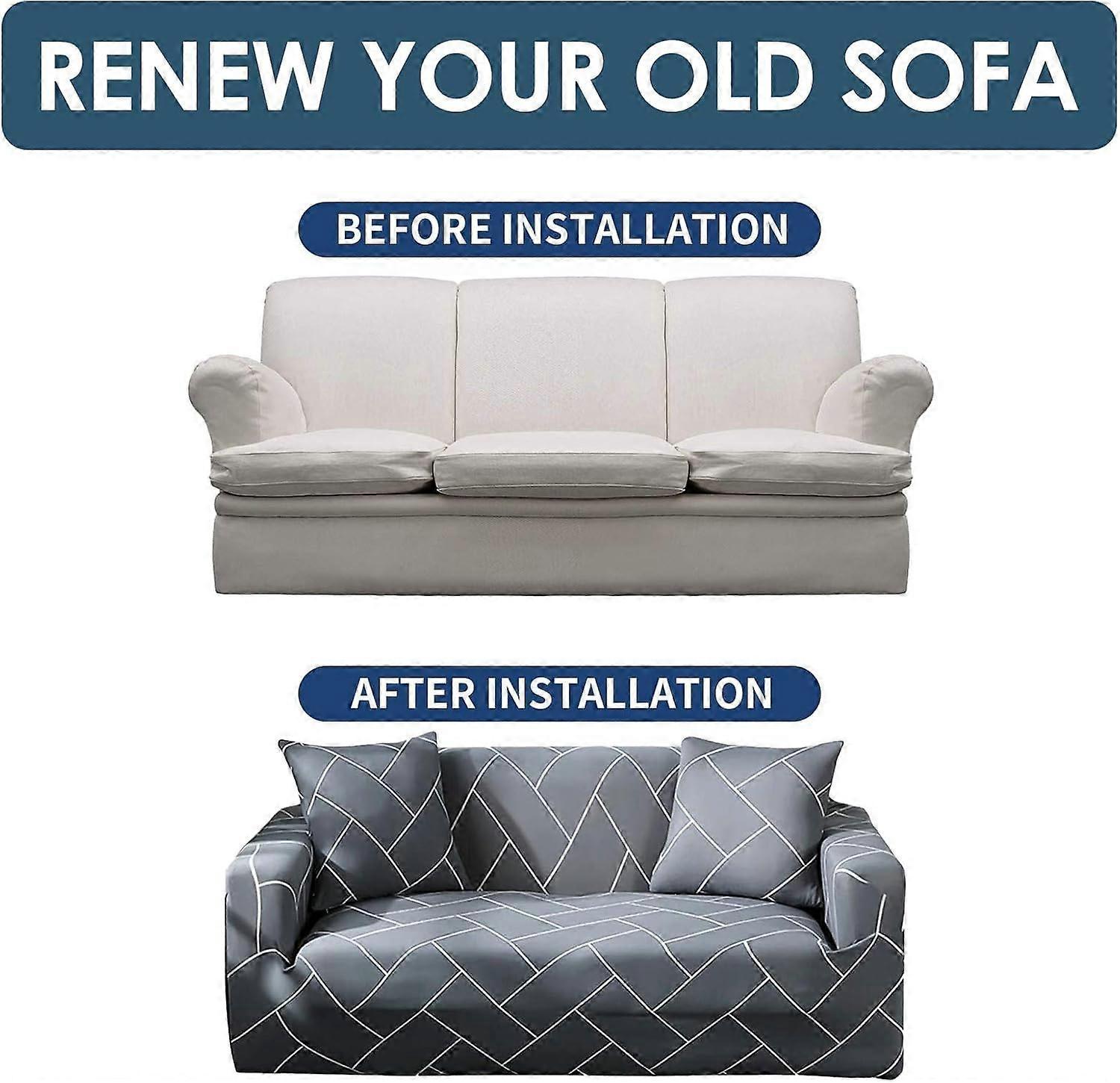Stretch Sofa Cover 2 Seater with Armrests 110-160cm