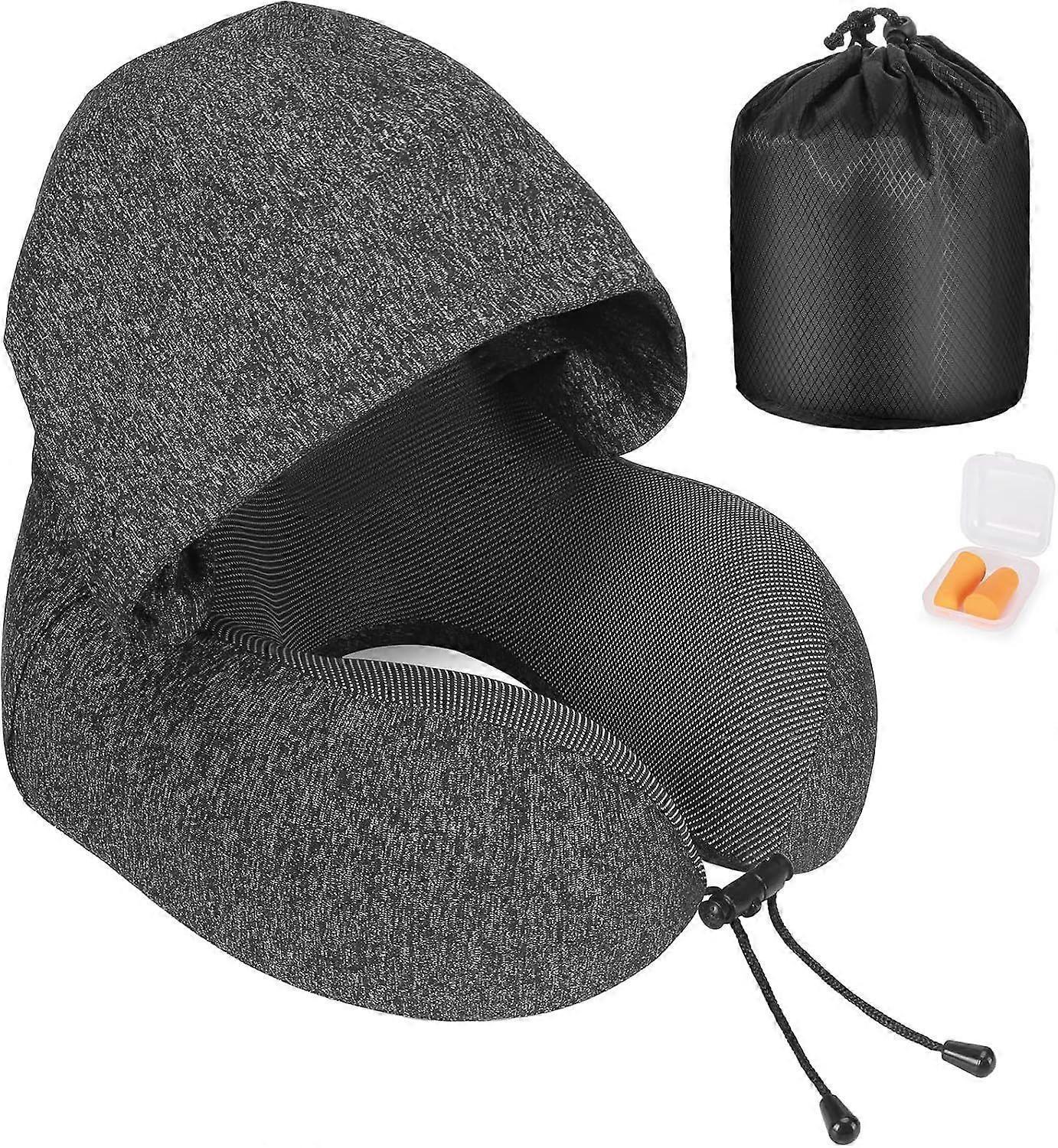 Memory Foam Hooded Travel Neck Pillow Comfortable Travel Pillow with Hood Memory Foam Hooded Travel Neck Pillow Comfortable Travel Pillow with Hood