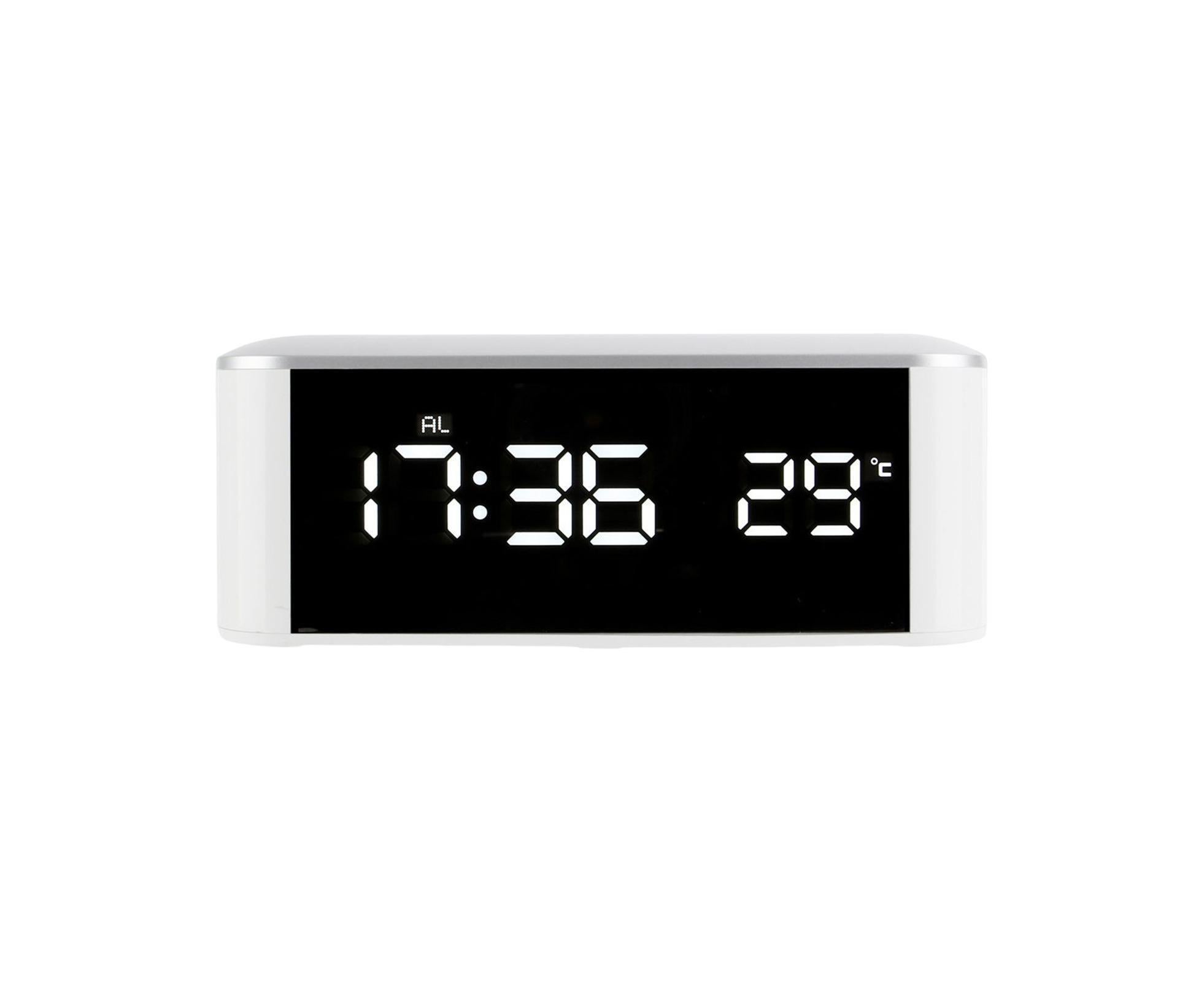 Digital Alarm Clock Precise 12/24 Hour Temperature Display Large Screen Smart LED Clock Bedside Digital Alarm Clock for Home-White Digital Alarm Clock Precise 12/24 Hour Temperature Display Large Screen Smart LED Clock Bedside Digital Alarm Clock for Home-White