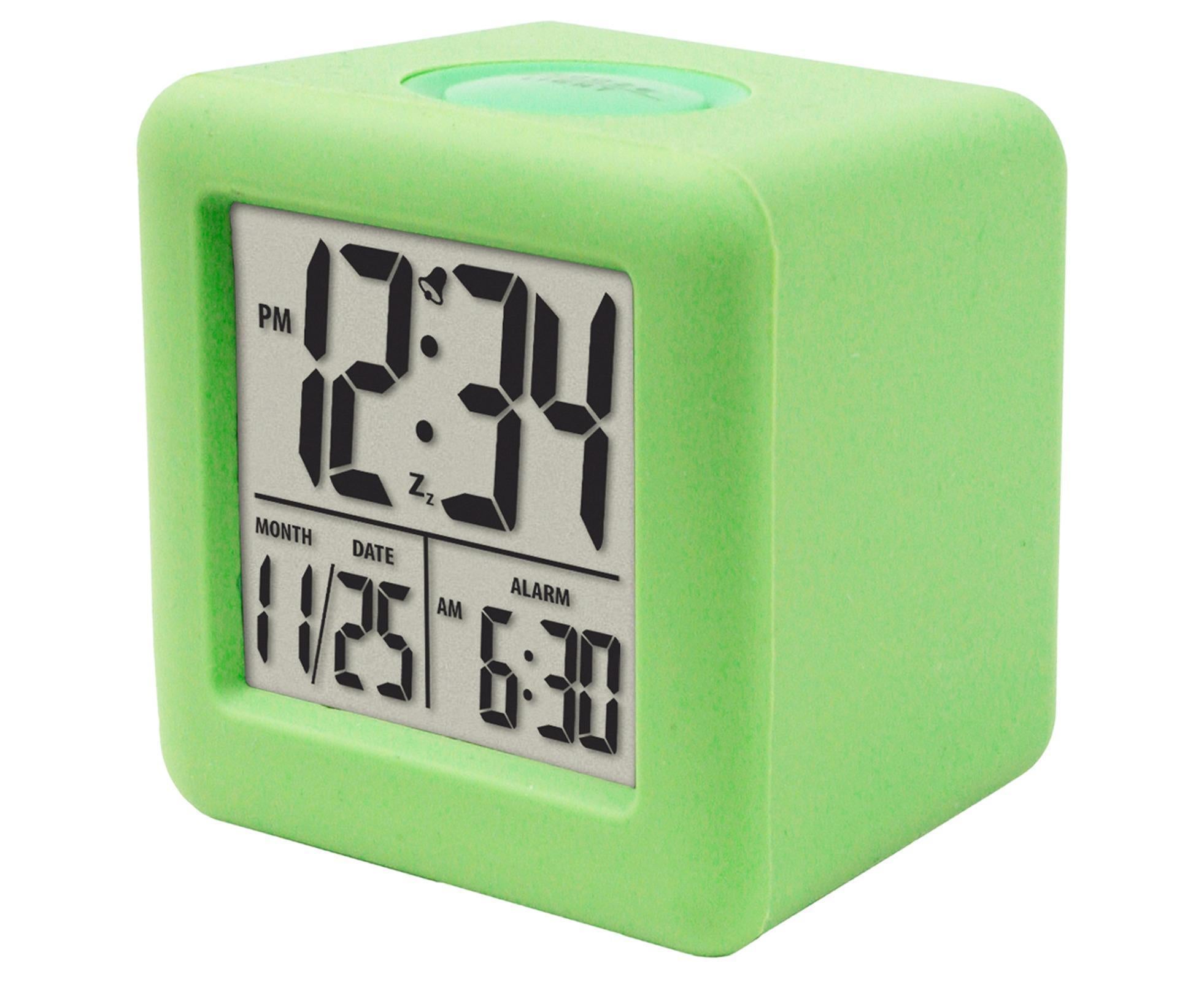 Digital Clock Shock-proof Snooze Function Silicon Cover Electrical LED Clock Household Supplies - Green Digital Clock Shock-proof Snooze Function Silicon Cover Electrical LED Clock Household Supplies - Green