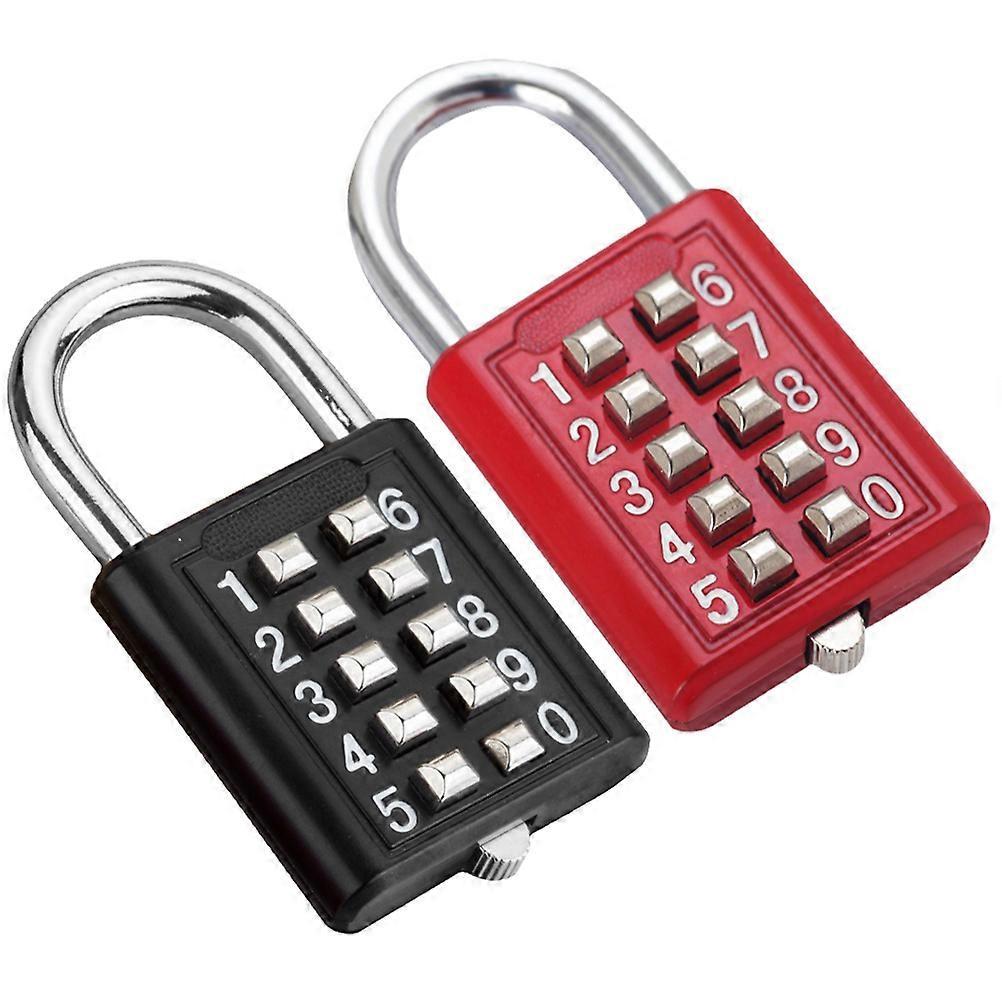 2pcs 10-Digit Luggage Locks - Metal Code Padlocks for Gym 2pcs 10-Digit Luggage Locks - Metal Code Padlocks for Gym