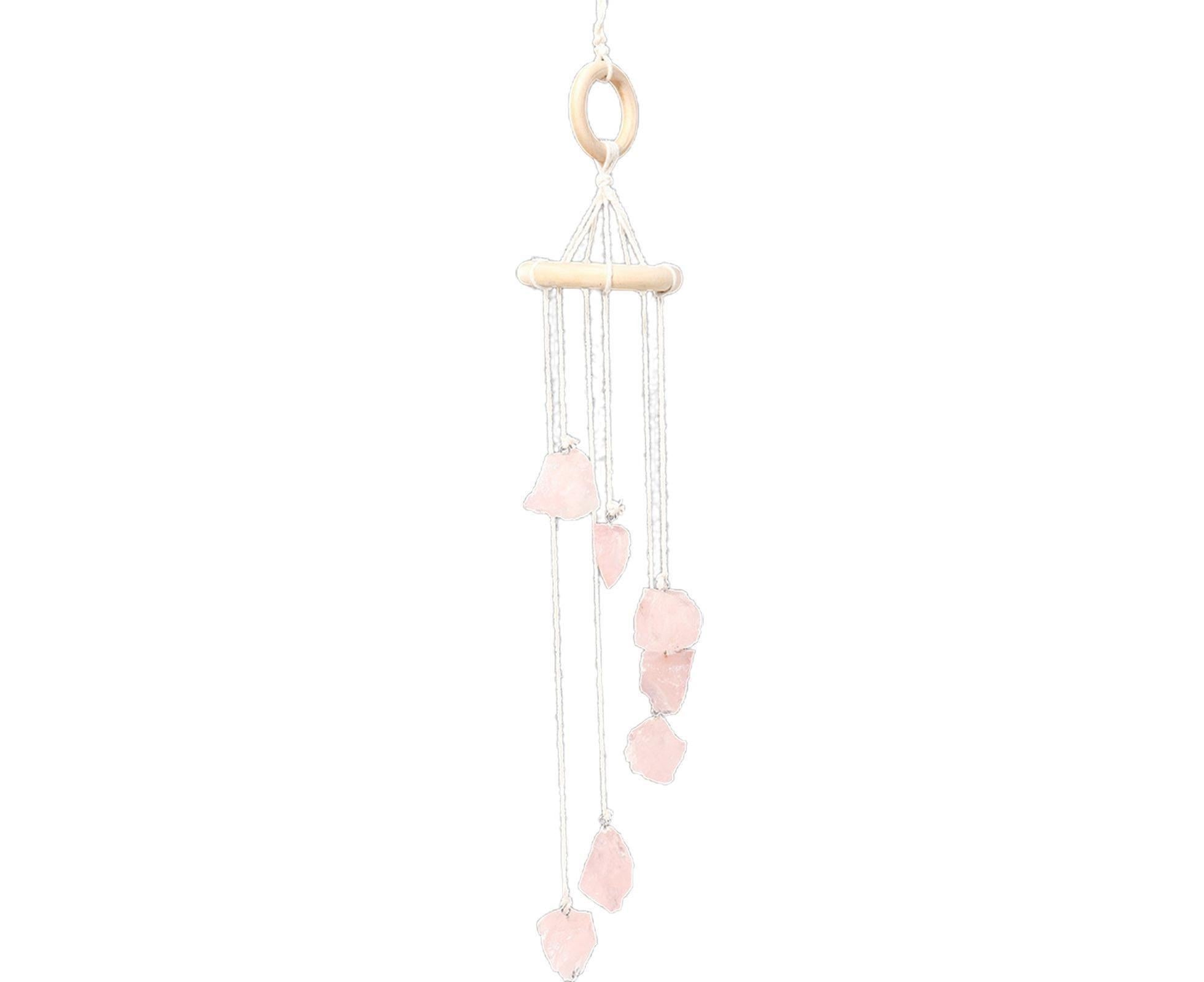 Wind Chime Wall-mounted Bright Faux Crystal Pendant-Pink Wind Chime Wall-mounted Bright Faux Crystal Pendant-Pink