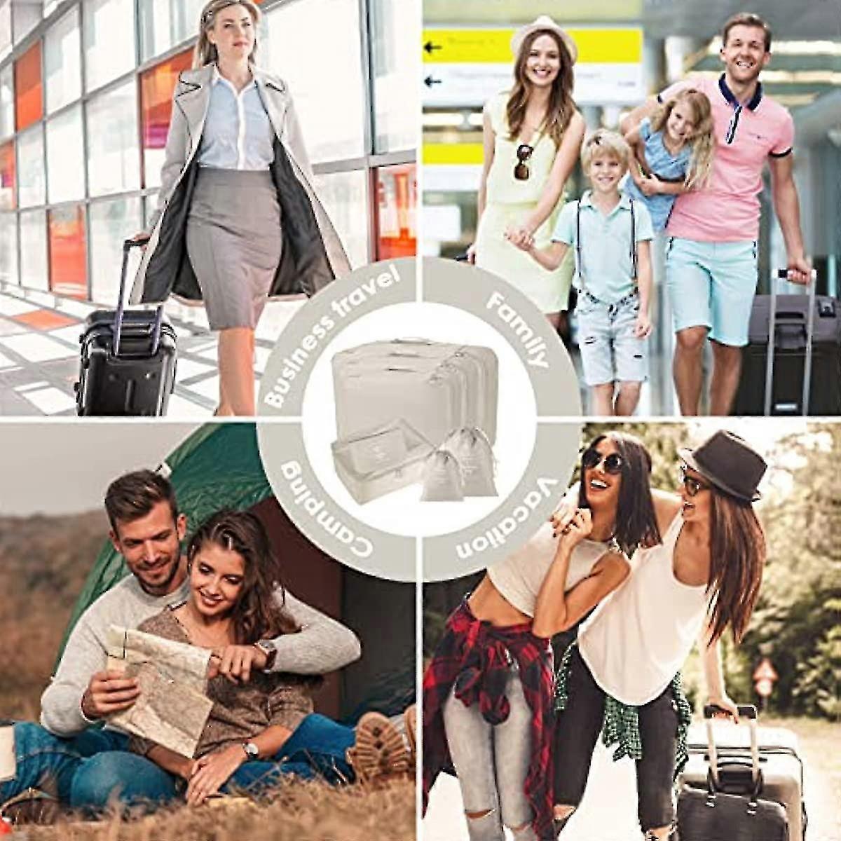 8pcs Packing Cubes for Suitcases Travel Compression Organizer for Clothes