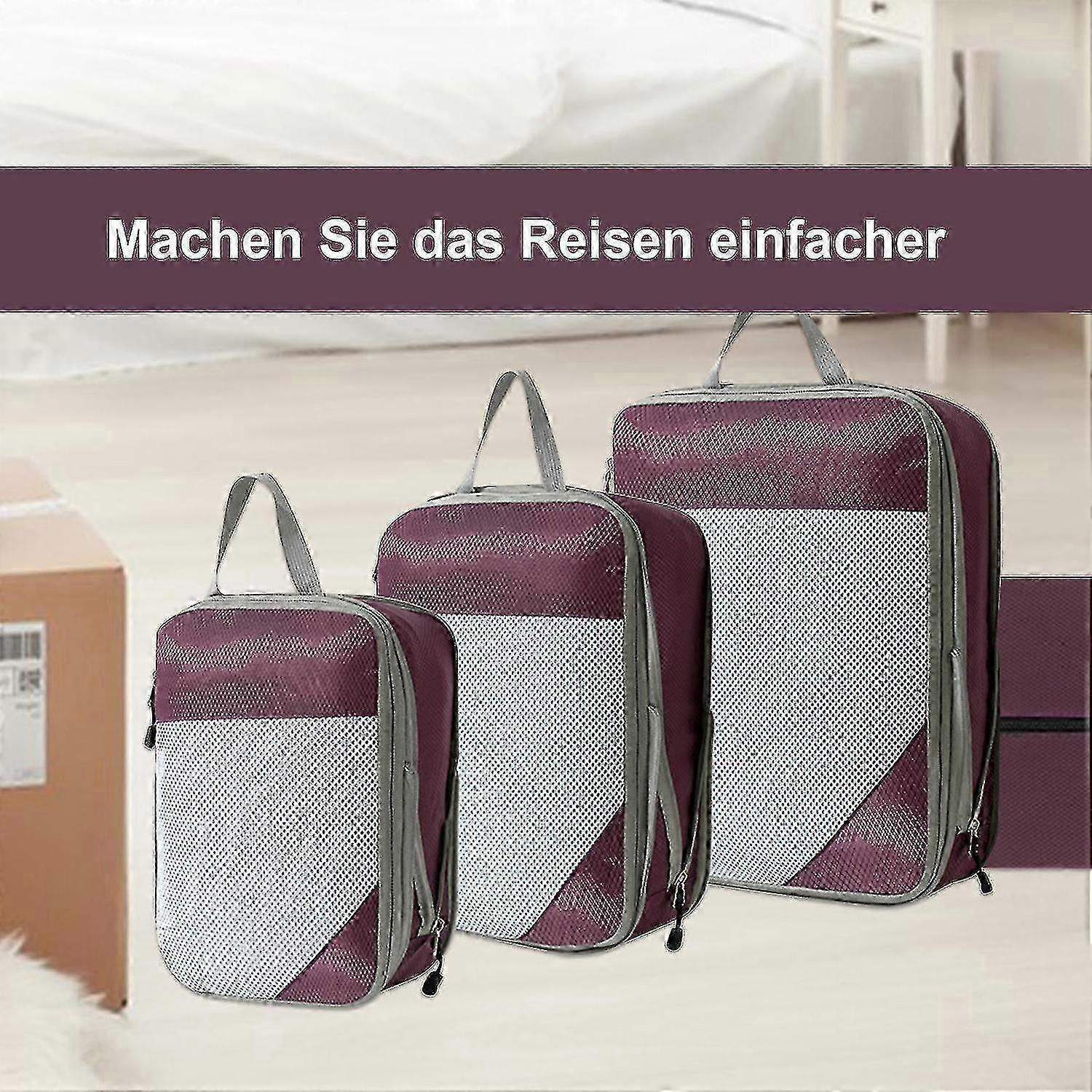 4pcs Extensible Compression Packing Cubes Suitcase Organizer for Travel