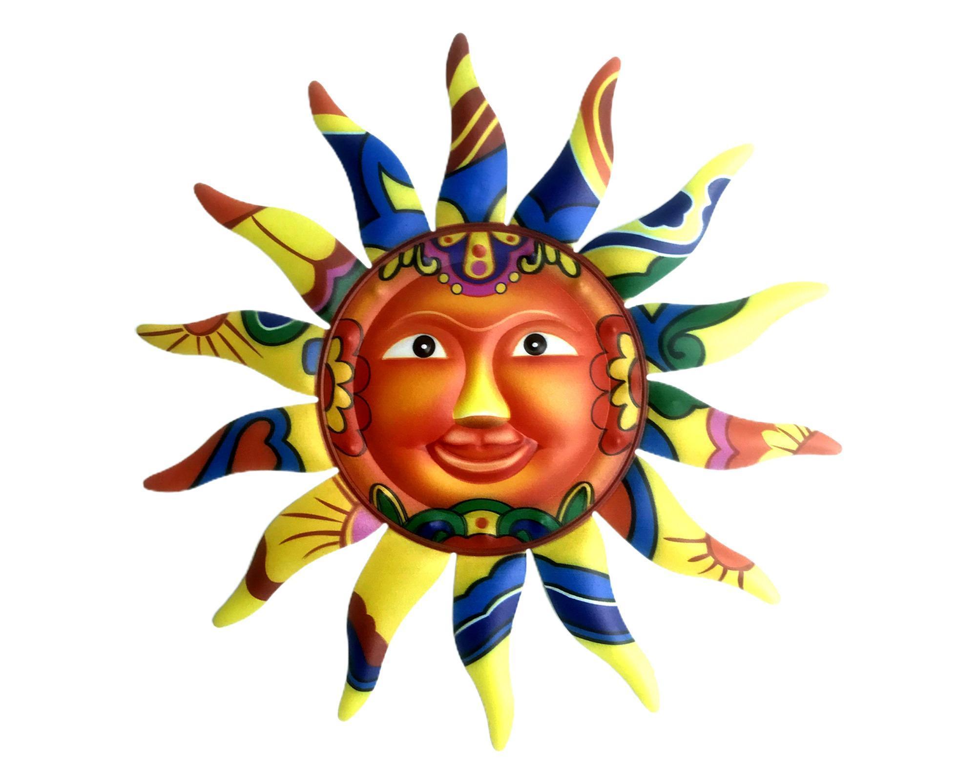 Wall Sculpture Sun Face Pattern for Living Room-Yellow Wall Sculpture Sun Face Pattern for Living Room-Yellow