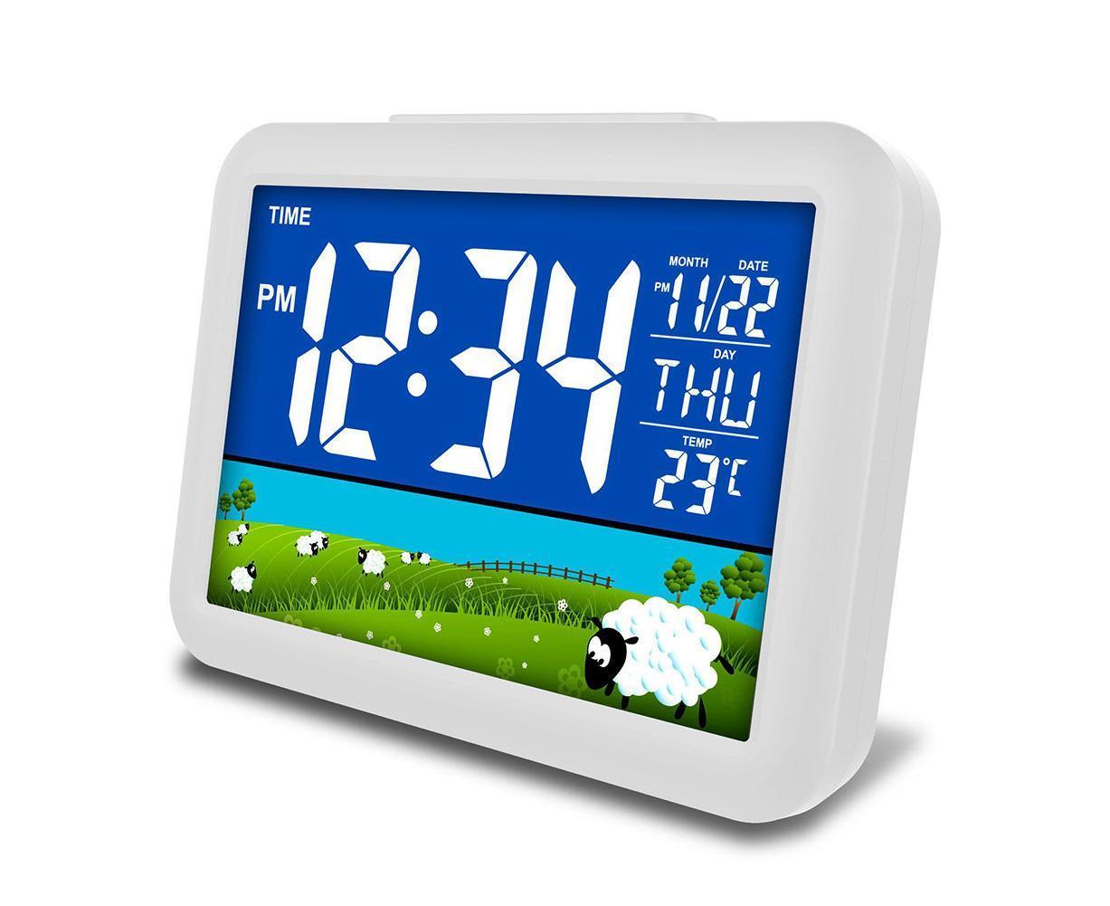 LCD Big Color Screen Home Office Temperature Display Monitor Digital Alarm Clock - Grassland Pattern LCD Big Color Screen Home Office Temperature Display Monitor Digital Alarm Clock - Grassland Pattern