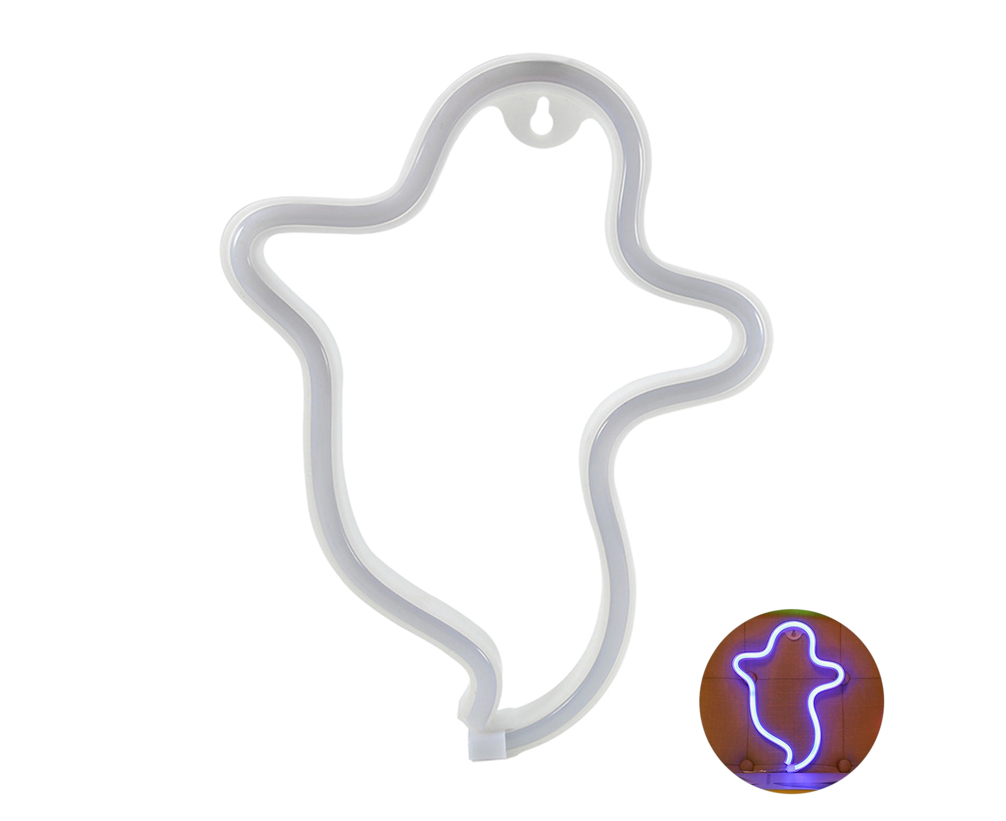 LED Lights Sign Ghost Pattern Beautiful Plastic Luminous Halloween Neon Light for babies-Blue LED Lights Sign Ghost Pattern Beautiful Plastic Luminous Halloween Neon Light for babies-Blue
