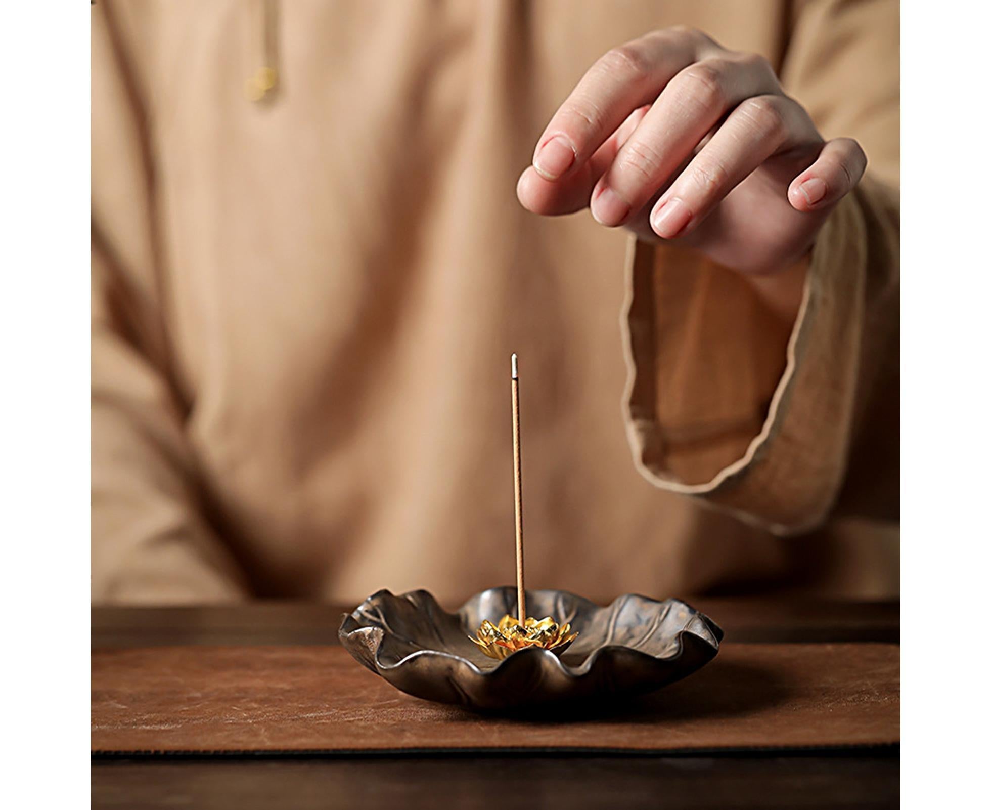 Lotus Leaf Mini Incense Holder for Teahouse-A