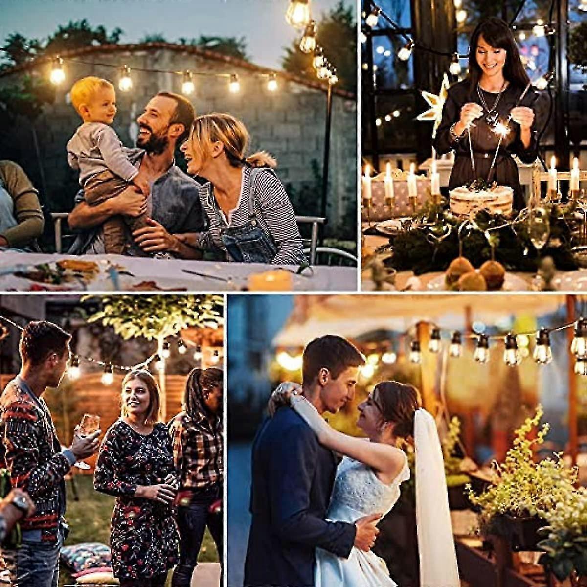 15M Outdoor Patio LED String Lights