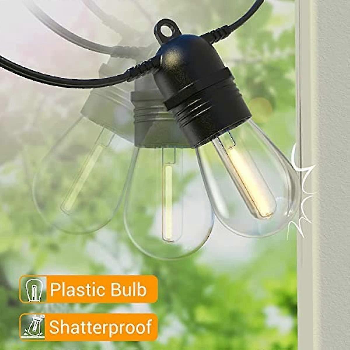 15M Outdoor Patio LED String Lights