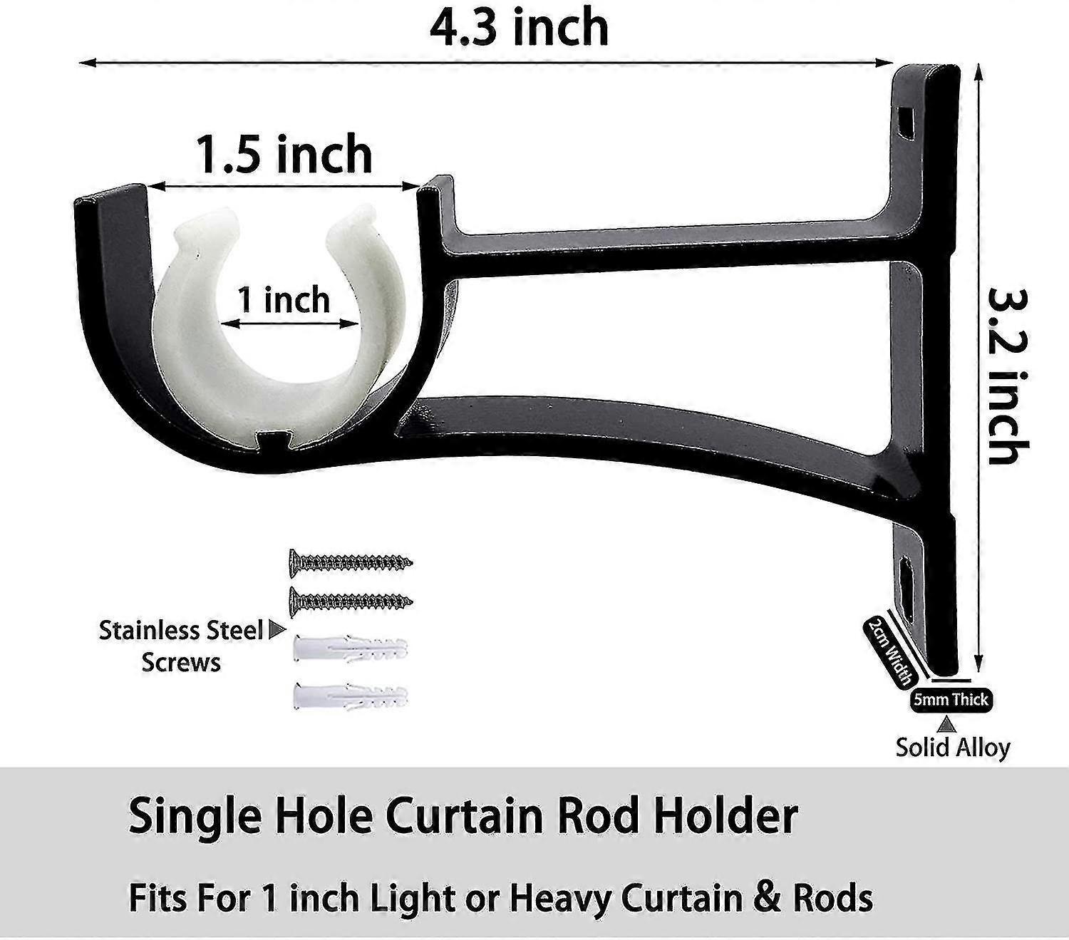 2pcs Small Curtain Rod Brackets
