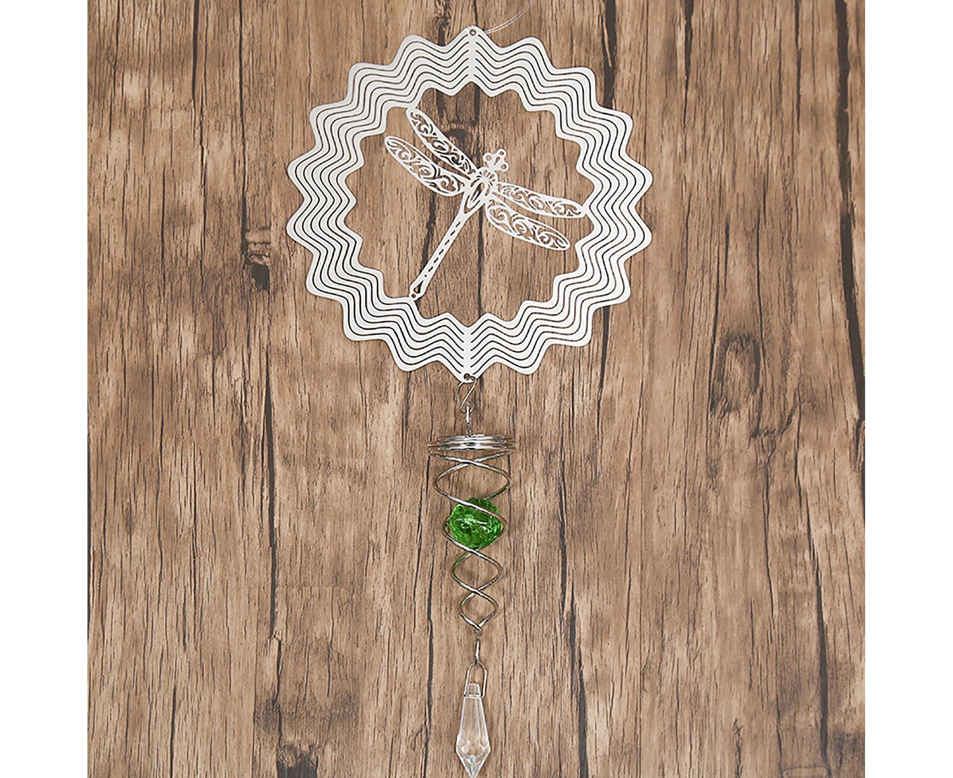 Metal Wind Spinner Rotating Animal Letter Pattern Hanging Pendant Home Ornament-#6