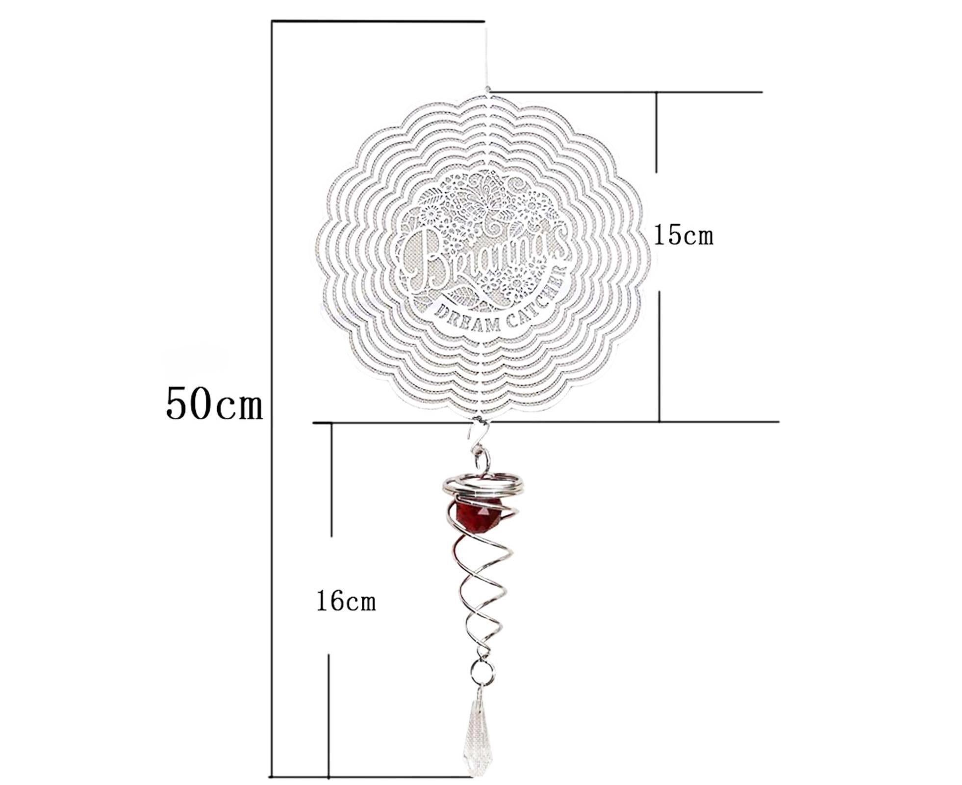 Metal Wind Spinner Rotating Animal Letter Pattern Hanging Pendant Home Ornament-#6