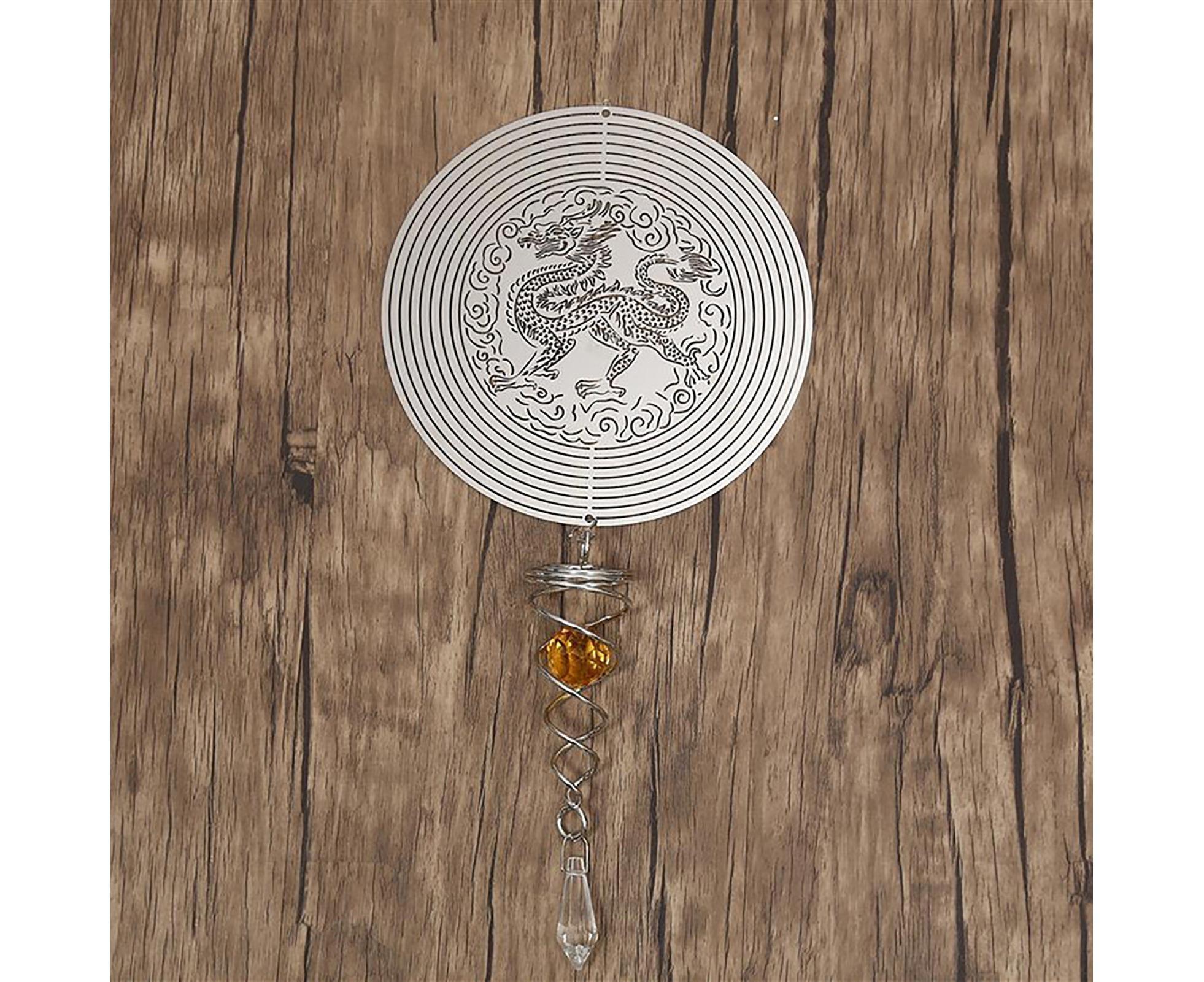 Metal Wind Spinner Rotating Animal Letter Pattern Hanging Pendant Home Ornament-#6