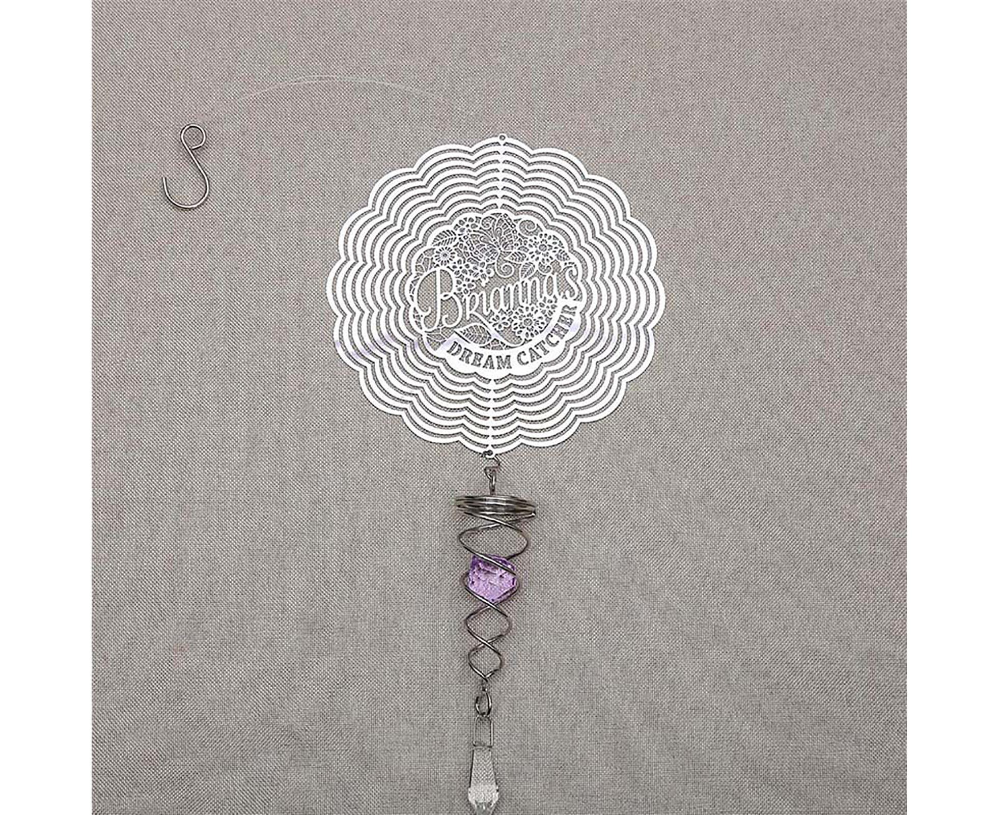 Metal Wind Spinner Rotating Animal Letter Pattern Hanging Pendant Home Ornament-#6