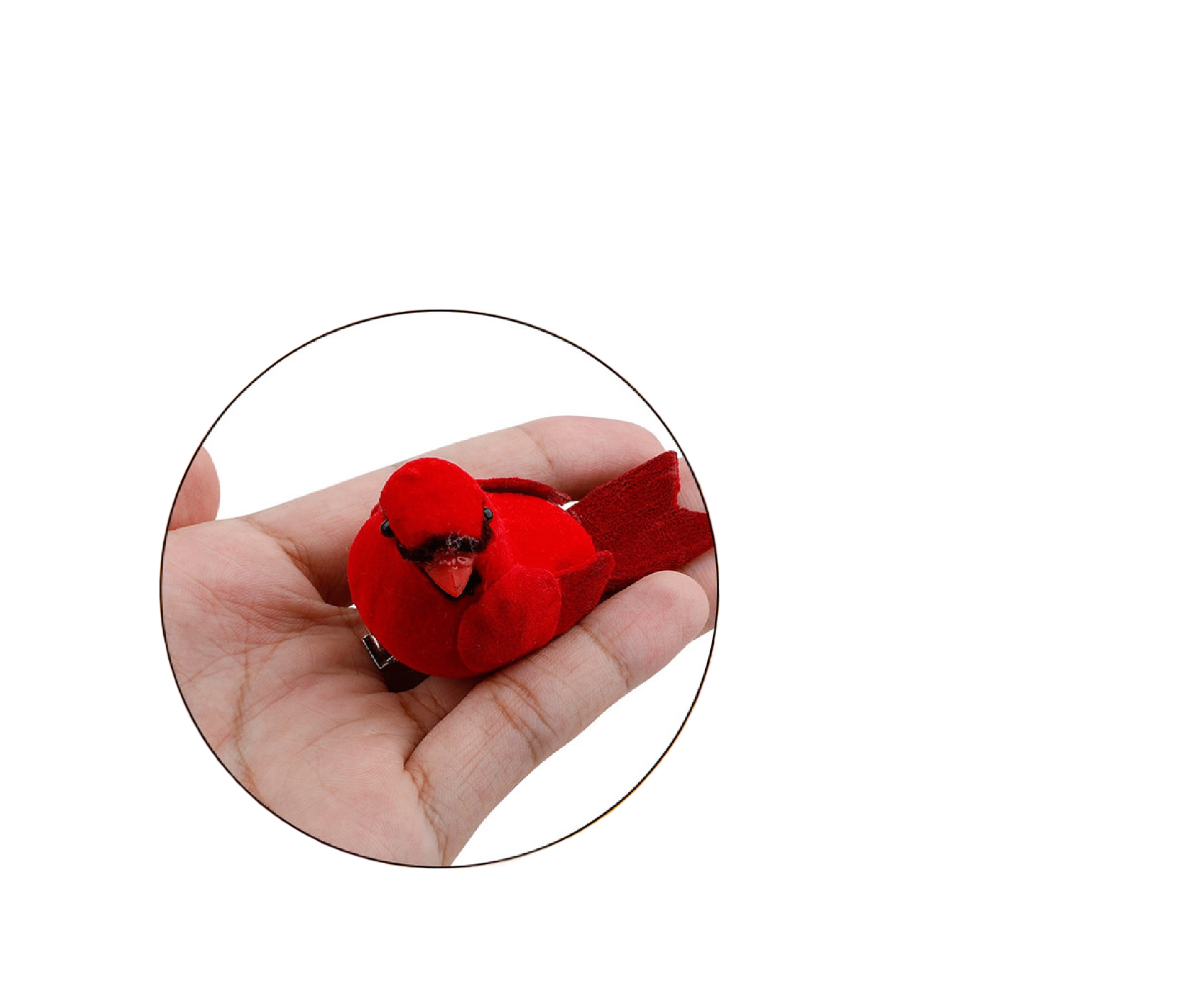 12Pcs Artificial Bird Ornament for Home-Red 12Pcs Artificial Bird Ornament for Home-Red
