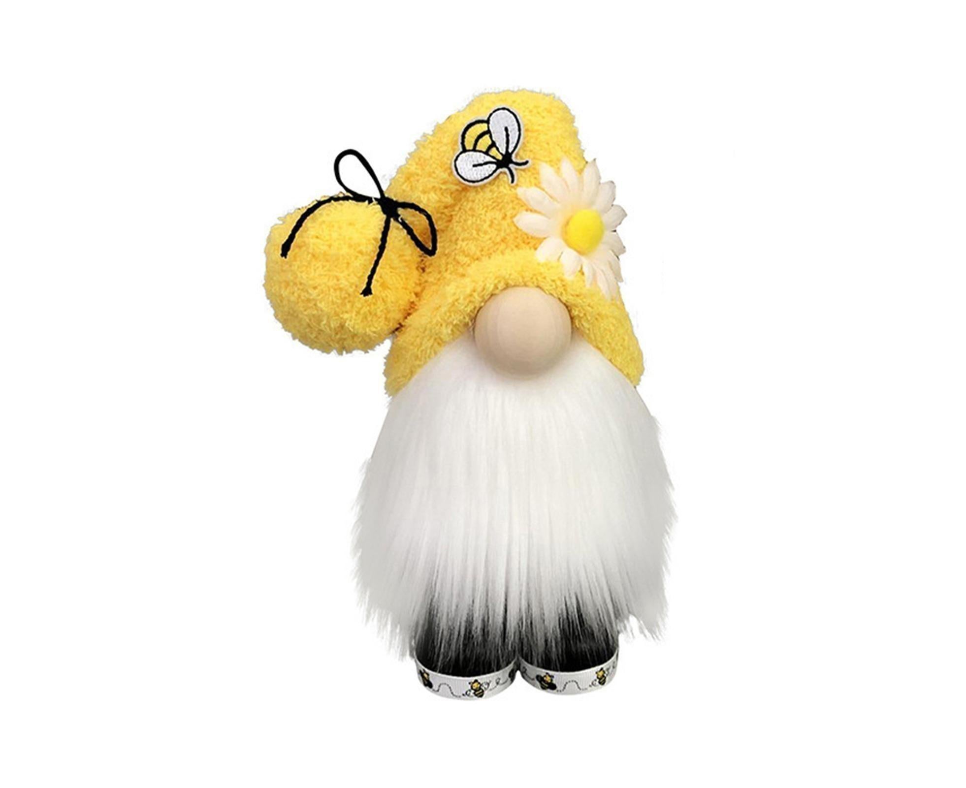 Doll Ornament Adorable Fine Workmanship Plush Bumble Bee Gnome Decoration for Home Desktop-Yellow Doll Ornament Adorable Fine Workmanship Plush Bumble Bee Gnome Decoration for Home Desktop-Yellow