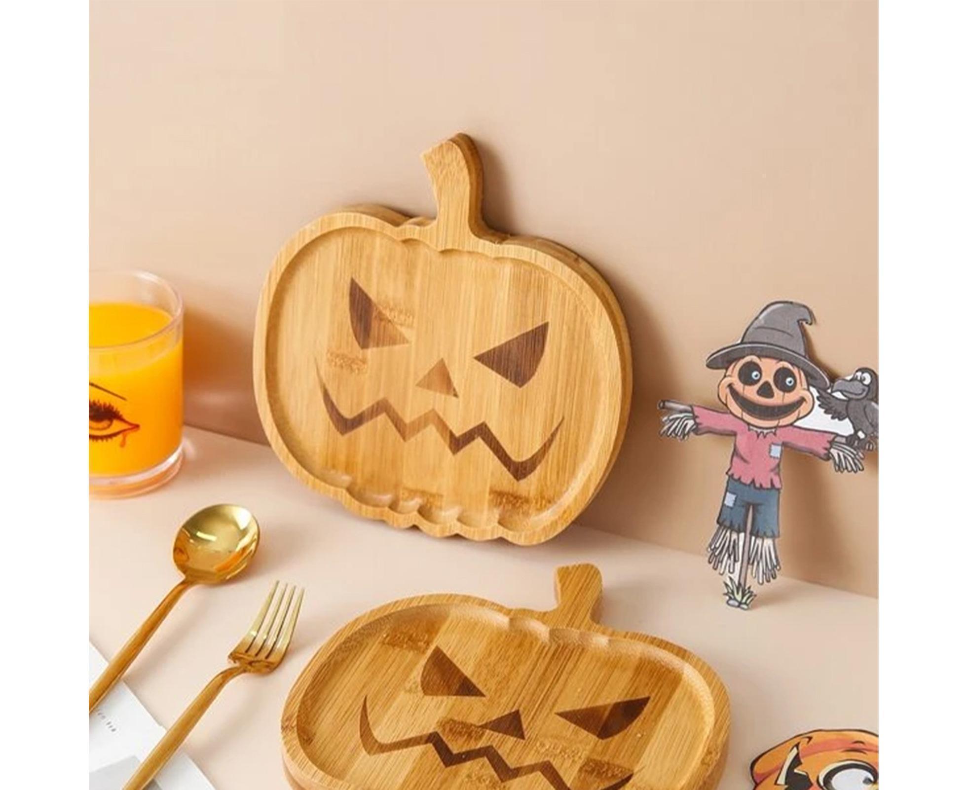 Halloween Pumpkin Storage Plate Home Decor