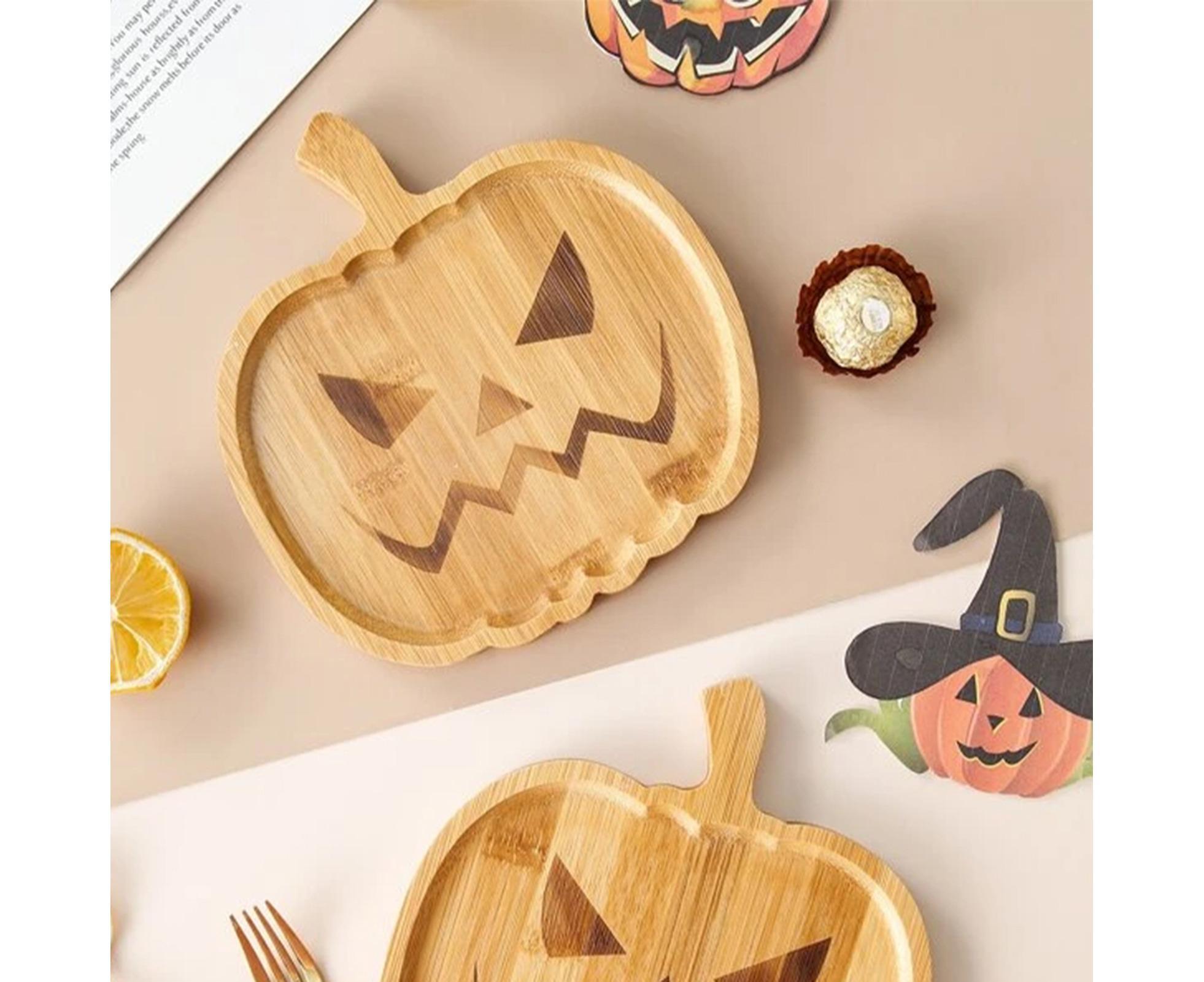 Halloween Pumpkin Storage Plate Home Decor