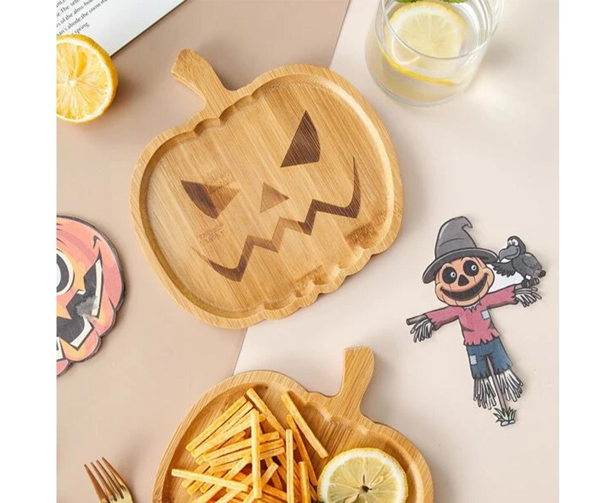 Halloween Pumpkin Storage Plate Home Decor