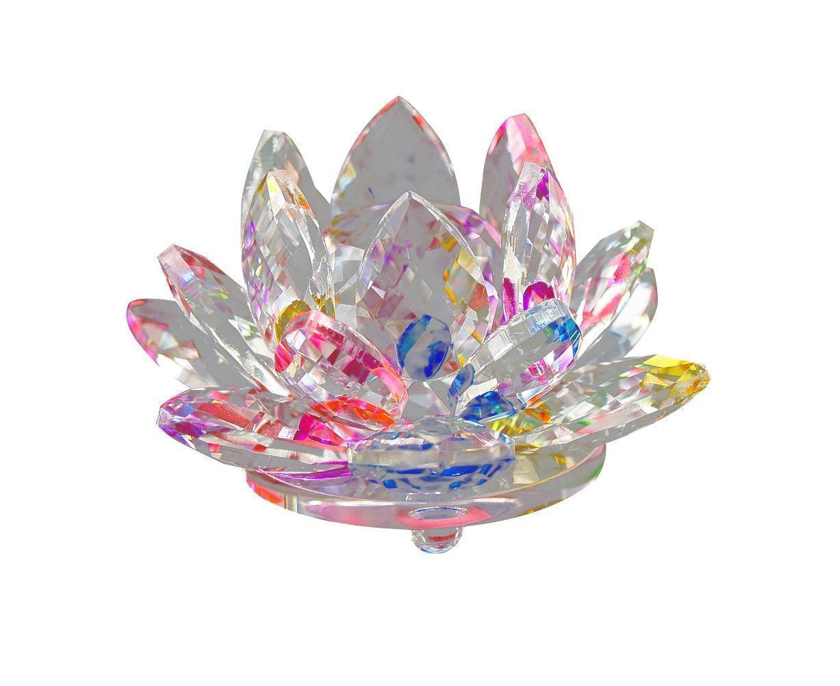 Artificial Quartz Crystal Lotus Flower Figurine Wedding Party Decor Souvenir-Colorful Artificial Quartz Crystal Lotus Flower Figurine Wedding Party Decor Souvenir-Colorful