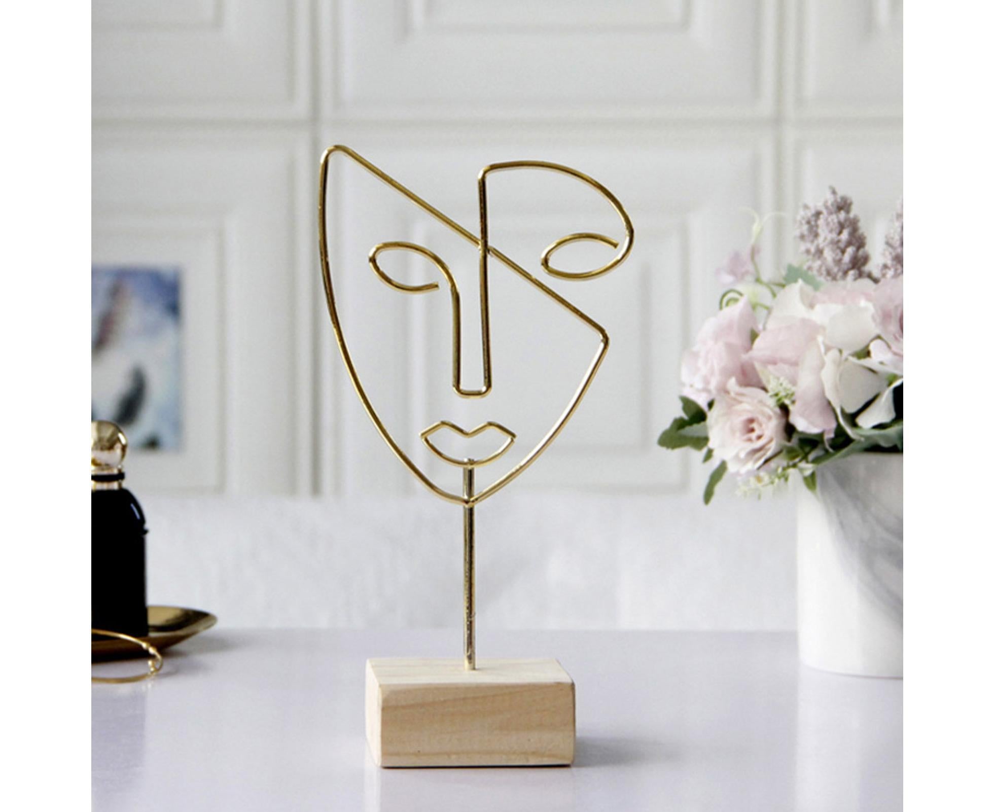 Abstract Metal Face Art-Golden