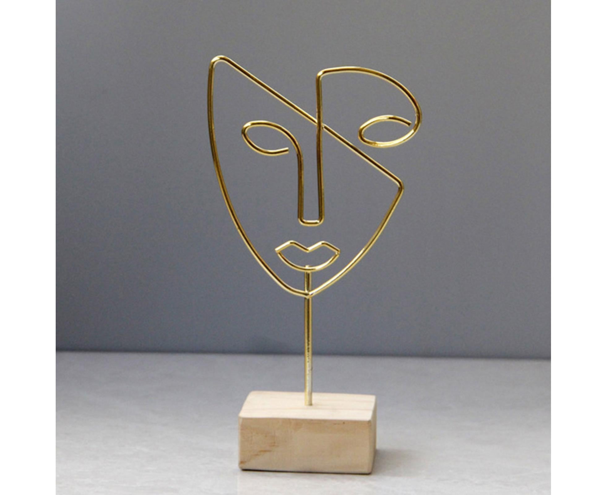 Abstract Metal Face Art-Golden