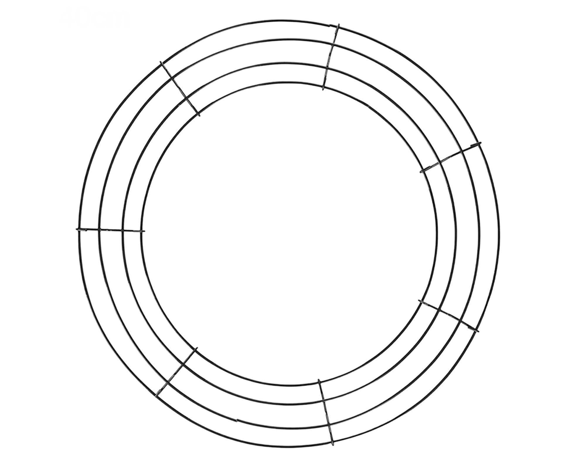 Wreath Frame Durable Wall Hanging Metal Rust-proof Wire Wreath Form for Home Decor-Black 40cm Wreath Frame Durable Wall Hanging Metal Rust-proof Wire Wreath Form for Home Decor-Black 40cm